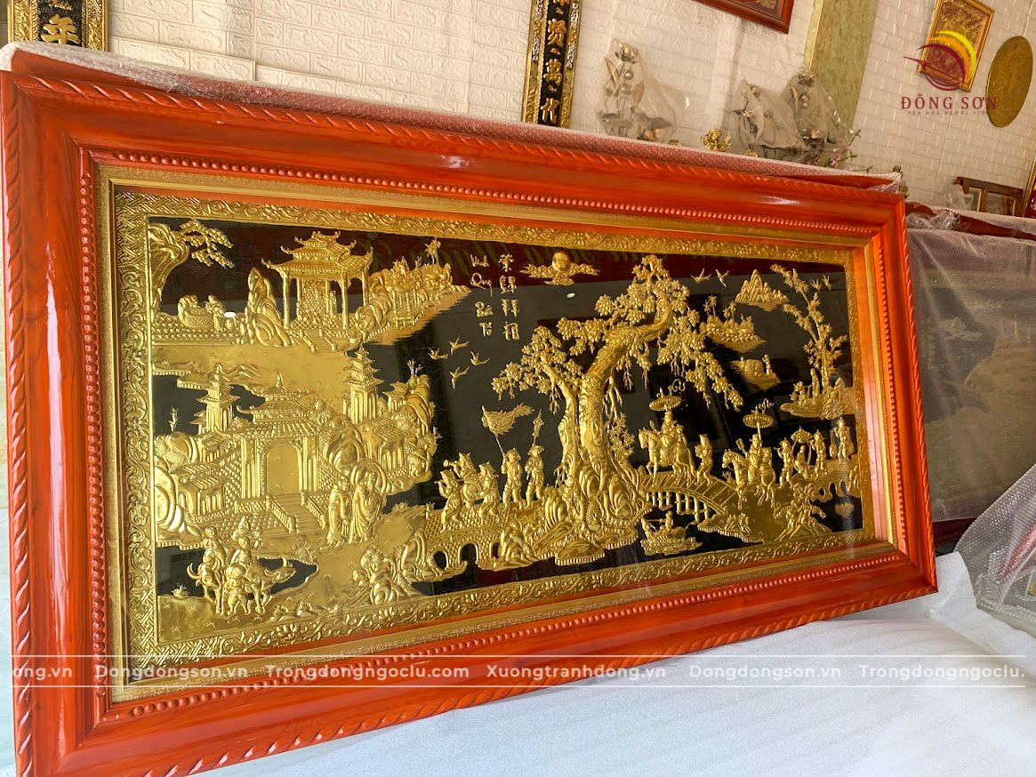 tranh vinh quy bai to bang dong vang dat vang nen den kich thuoc 2m3x1m2