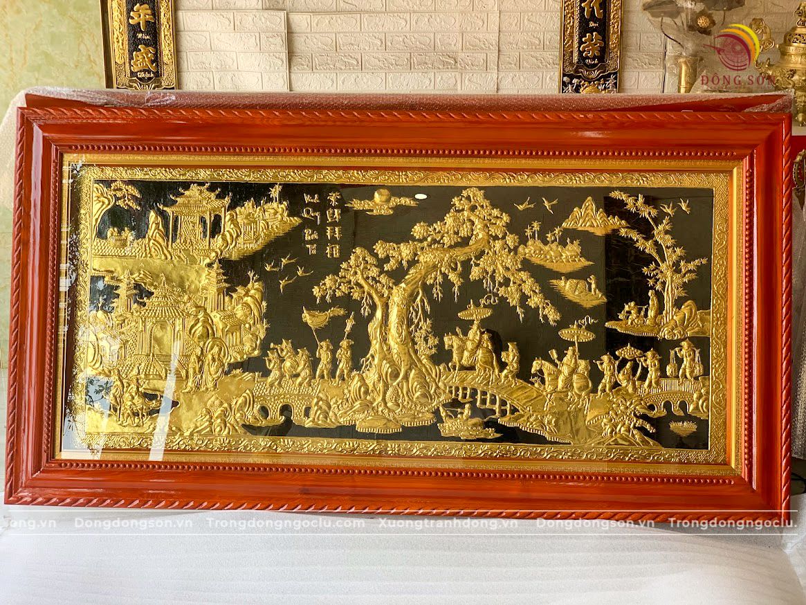 tranh vinh quy bai to bang dong vang dat vang nen den kich thuoc 2m3x1m2