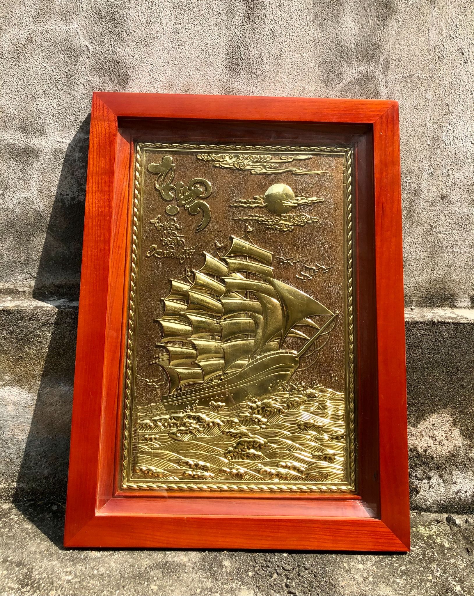 tranh thuan buom xuoi gio bang dong nen gia co cao cap tranh qua tang dep kich thuoc 54cm x 38cm