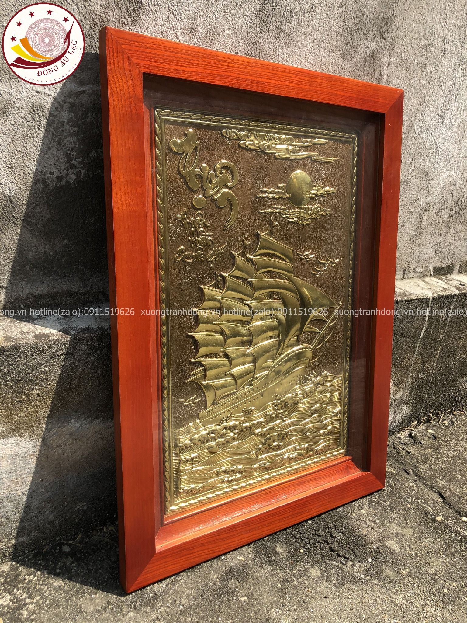 tranh qua tang thuan buom xuoi gio dong vang kich thuoc 38x54cm mau 3 xuong tranh dong