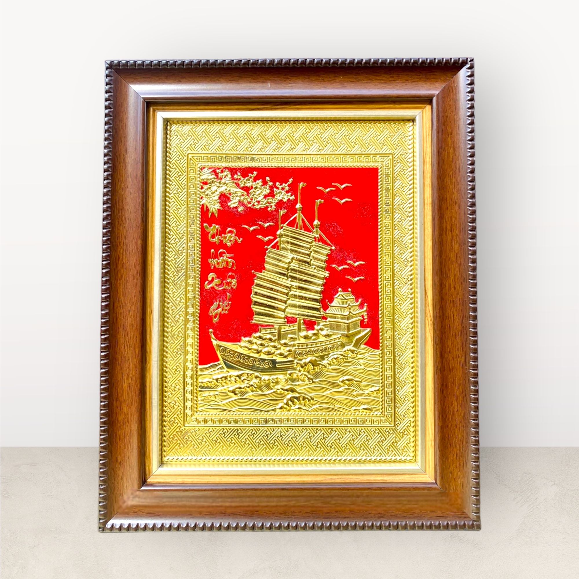 tranh qua tang thuan buom xuoi gio dong vang kich thuoc 28x34cm mau 7 xuong tranh dong