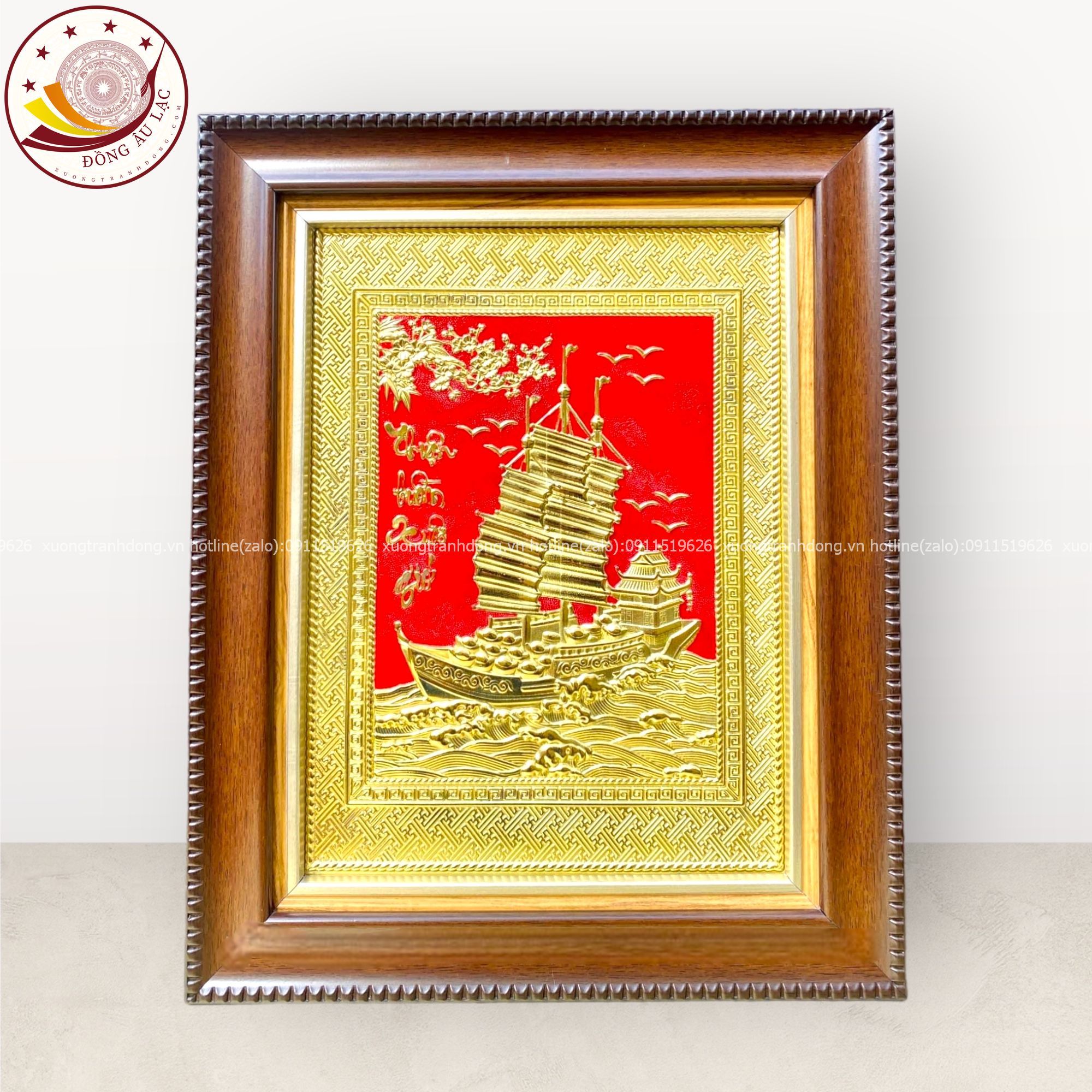 tranh qua tang thuan buom xuoi gio dong vang kich thuoc 28x34cm mau 7 xuong tranh dong
