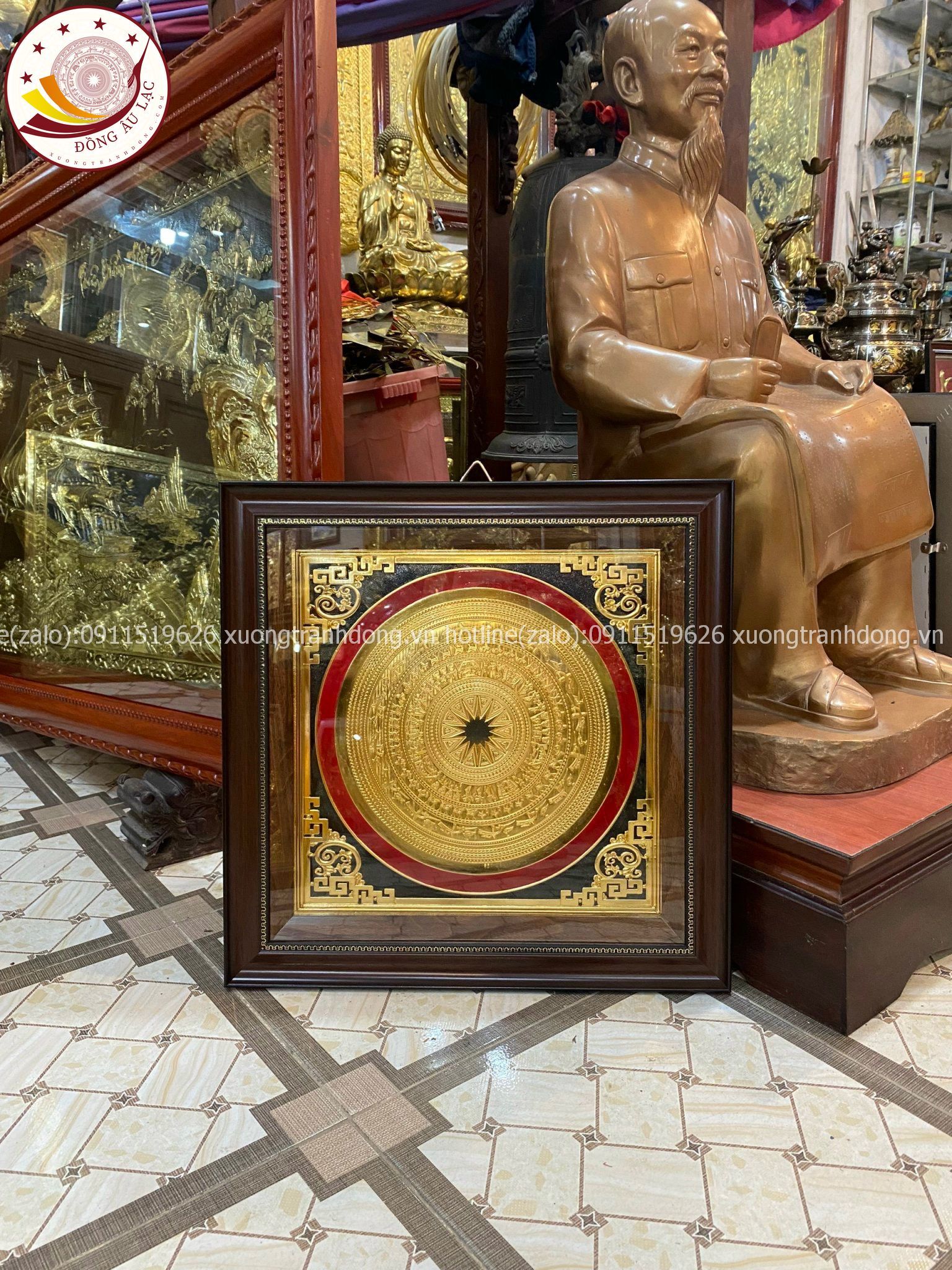 tranh qua tang tranh trong bang dong vang ma vang 24k kich thuoc 52x52cm xuong tranh dong