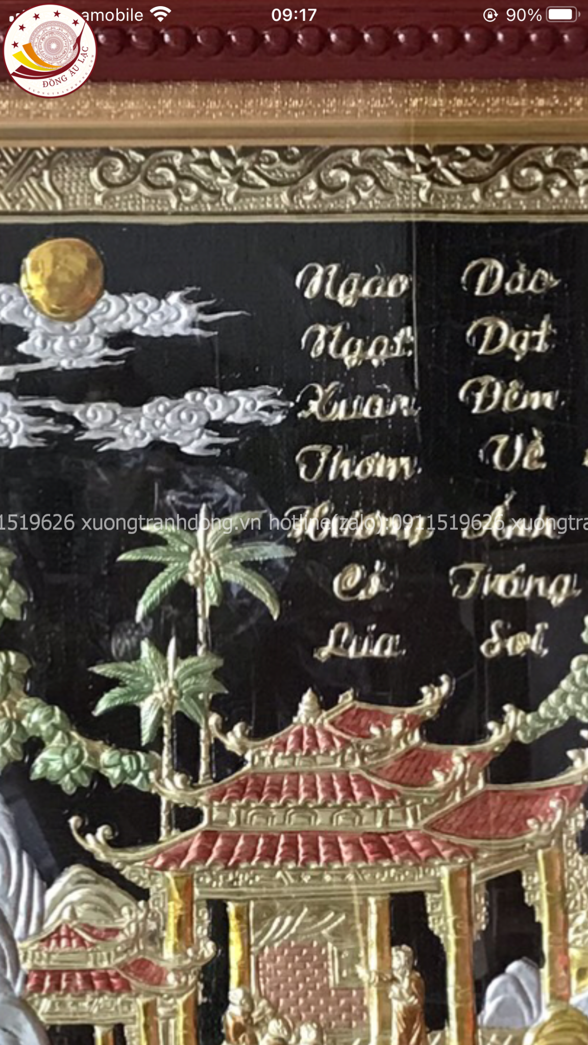 tranh dong que bang dong vang kich thuoc 1m20x2m30 xuong tranh dong