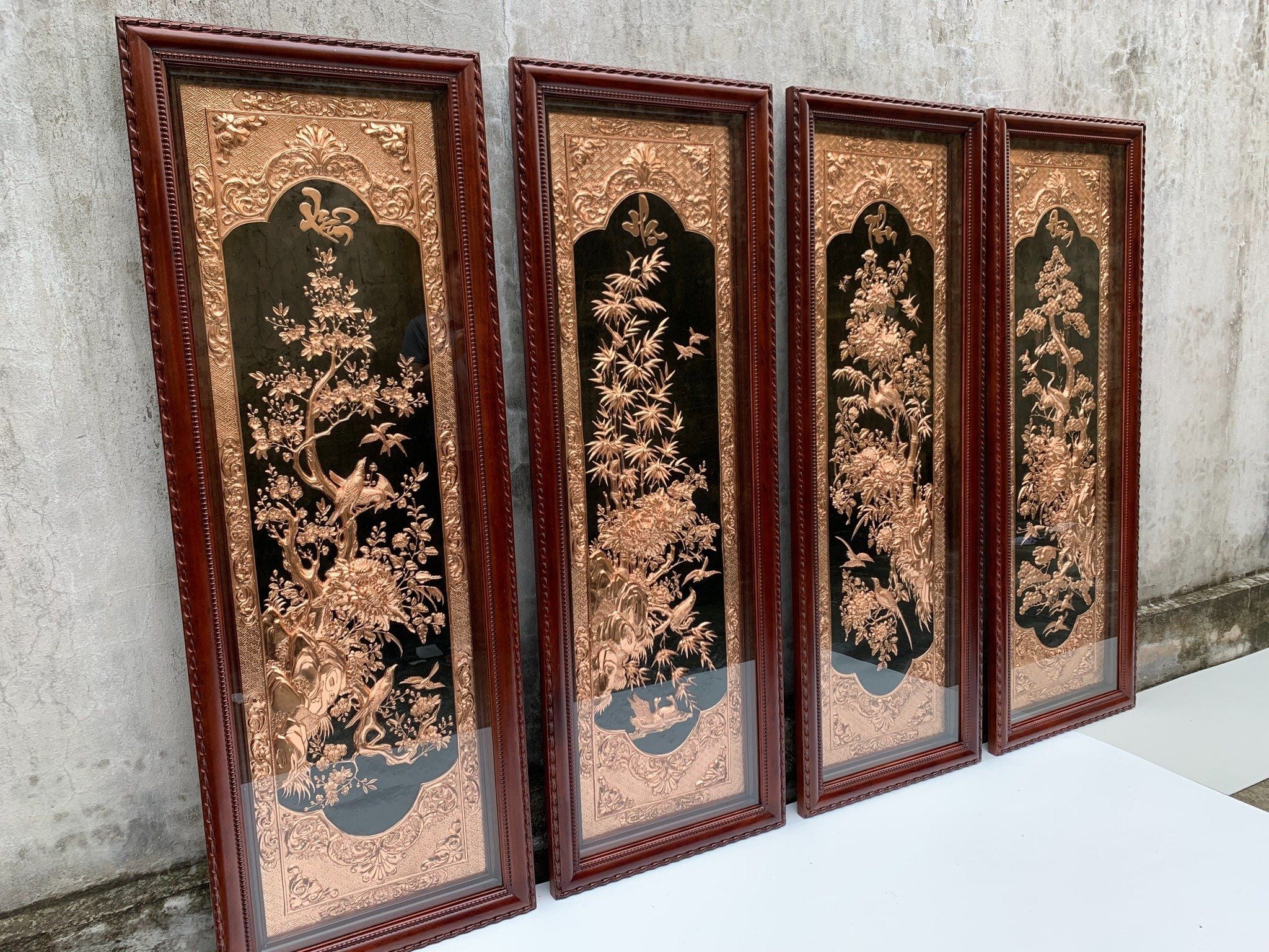 tranh tu quy dong do kich thuoc 61x176cm xuong tranh dong