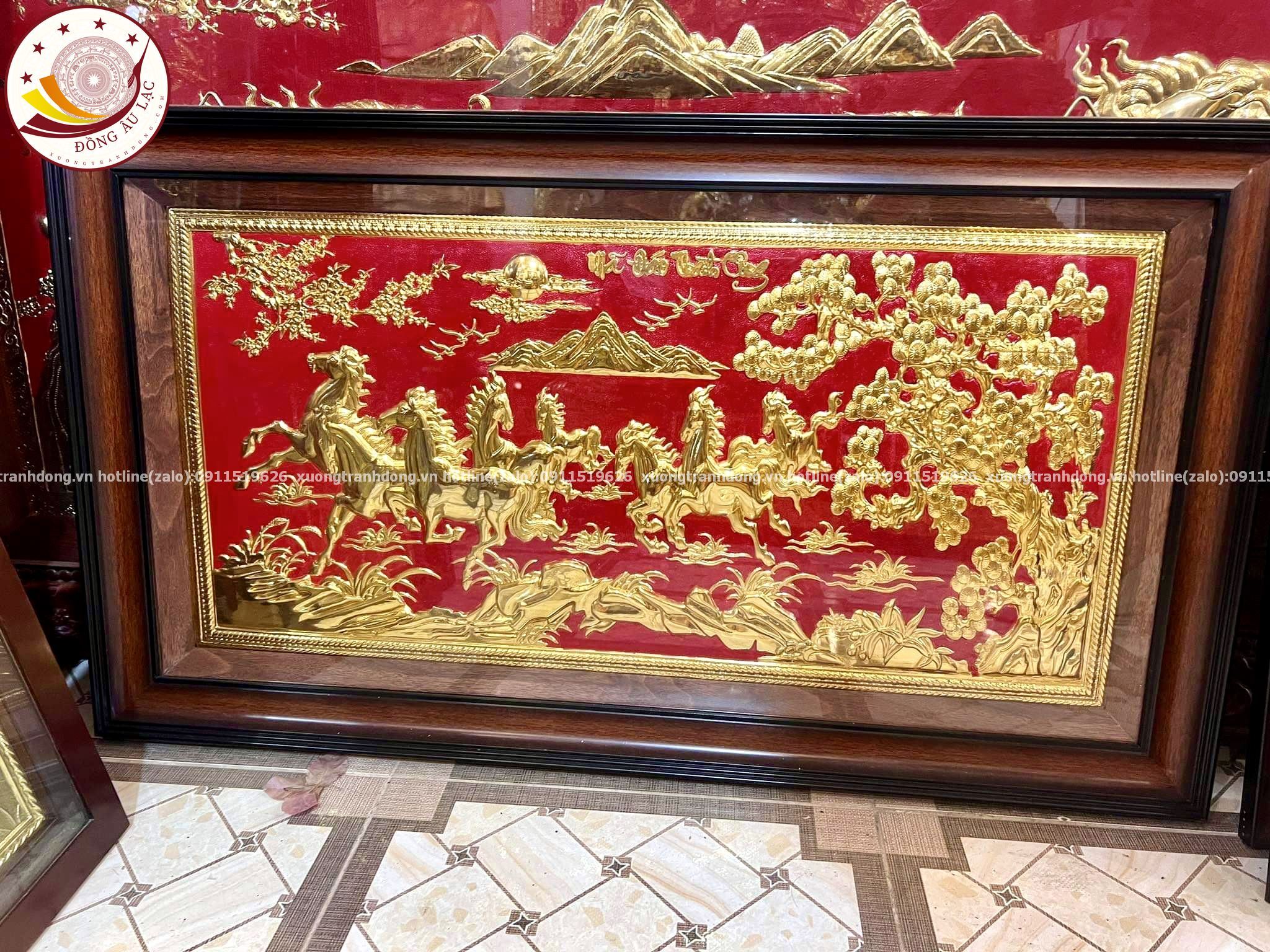 tranh qua tang ma dao thanh cong dong vang ma vang 24k nen do kich thuoc 52x92cm mau 2 xuong tranh dong