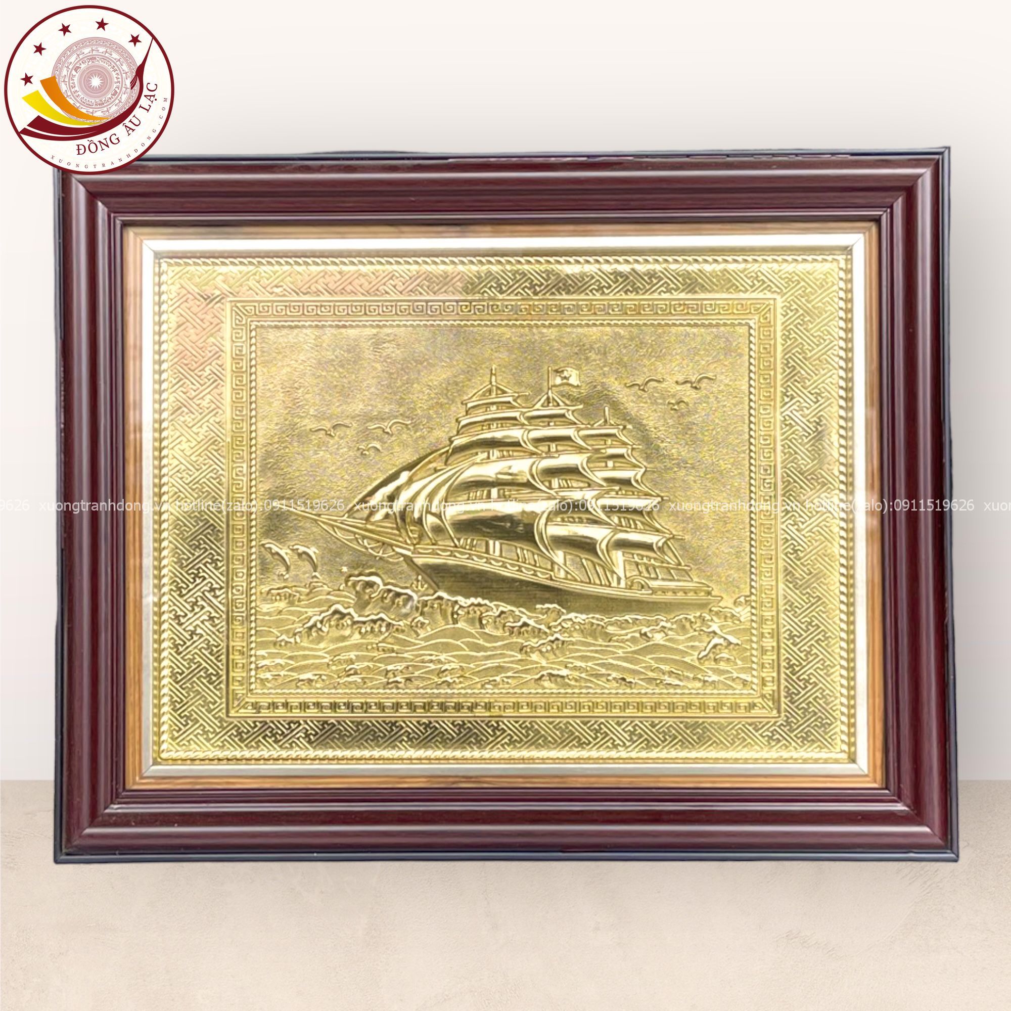 tranh qua tang thuan buom xuoi gio dong vang kich thuoc 28x34cm mau 11 xuong tranh dong