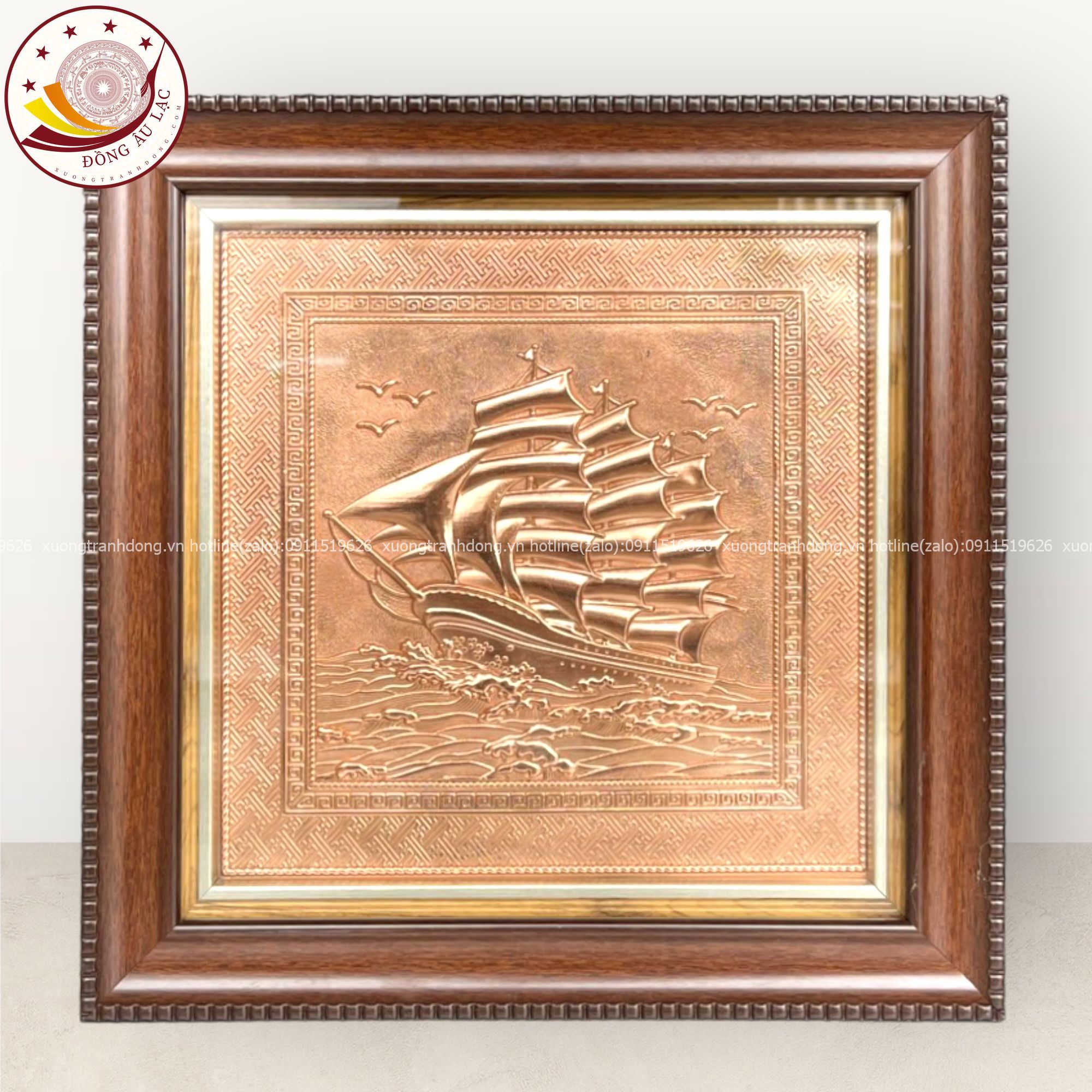 tranh qua tang thuan buom xuoi gio dong do kich thuoc 30x30cm xuong tranh dong