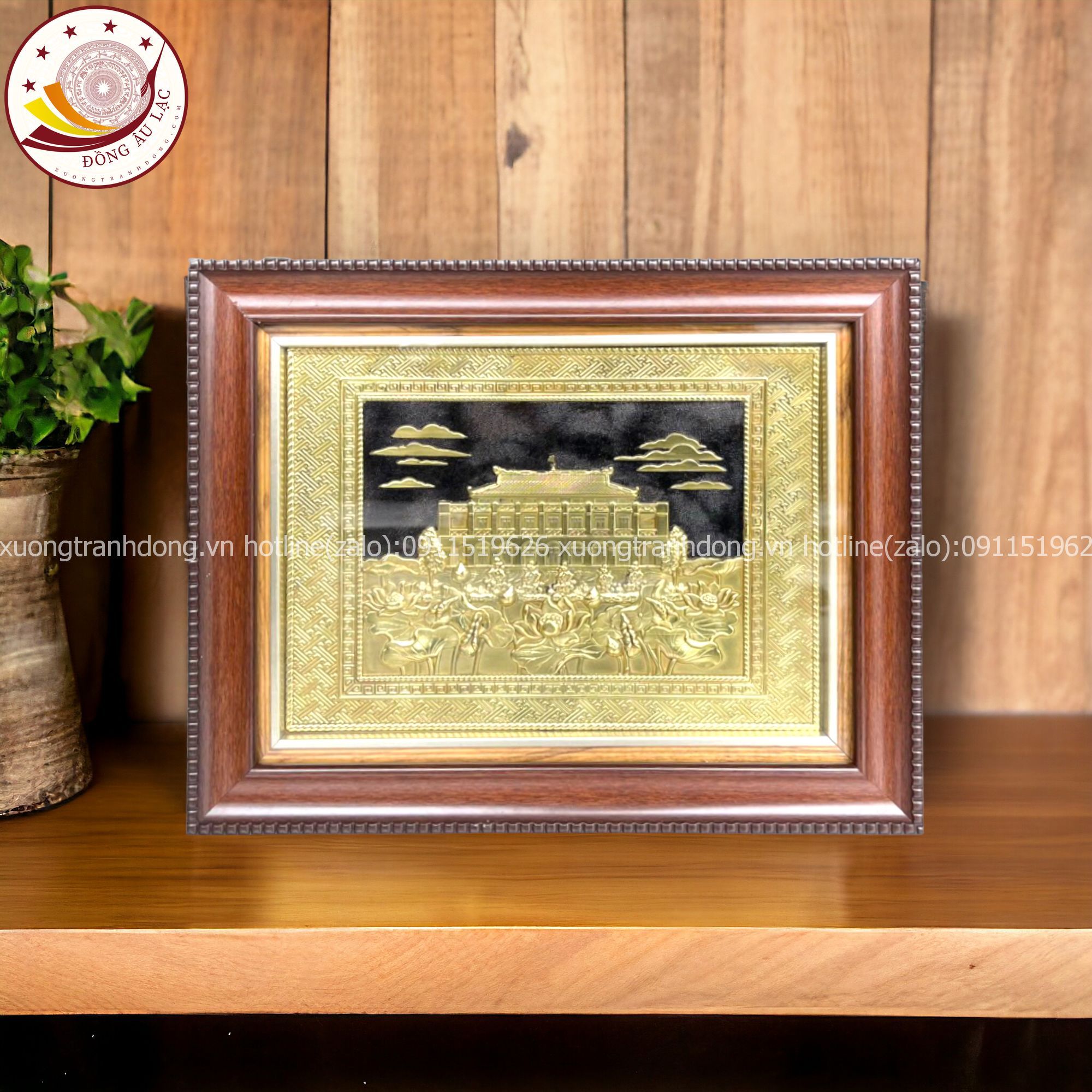 tranh qua tang danh lam ben nha rong bao tang ho chi minh dong vang kich thuoc 28x34cm mau 1 xuong tranh dong