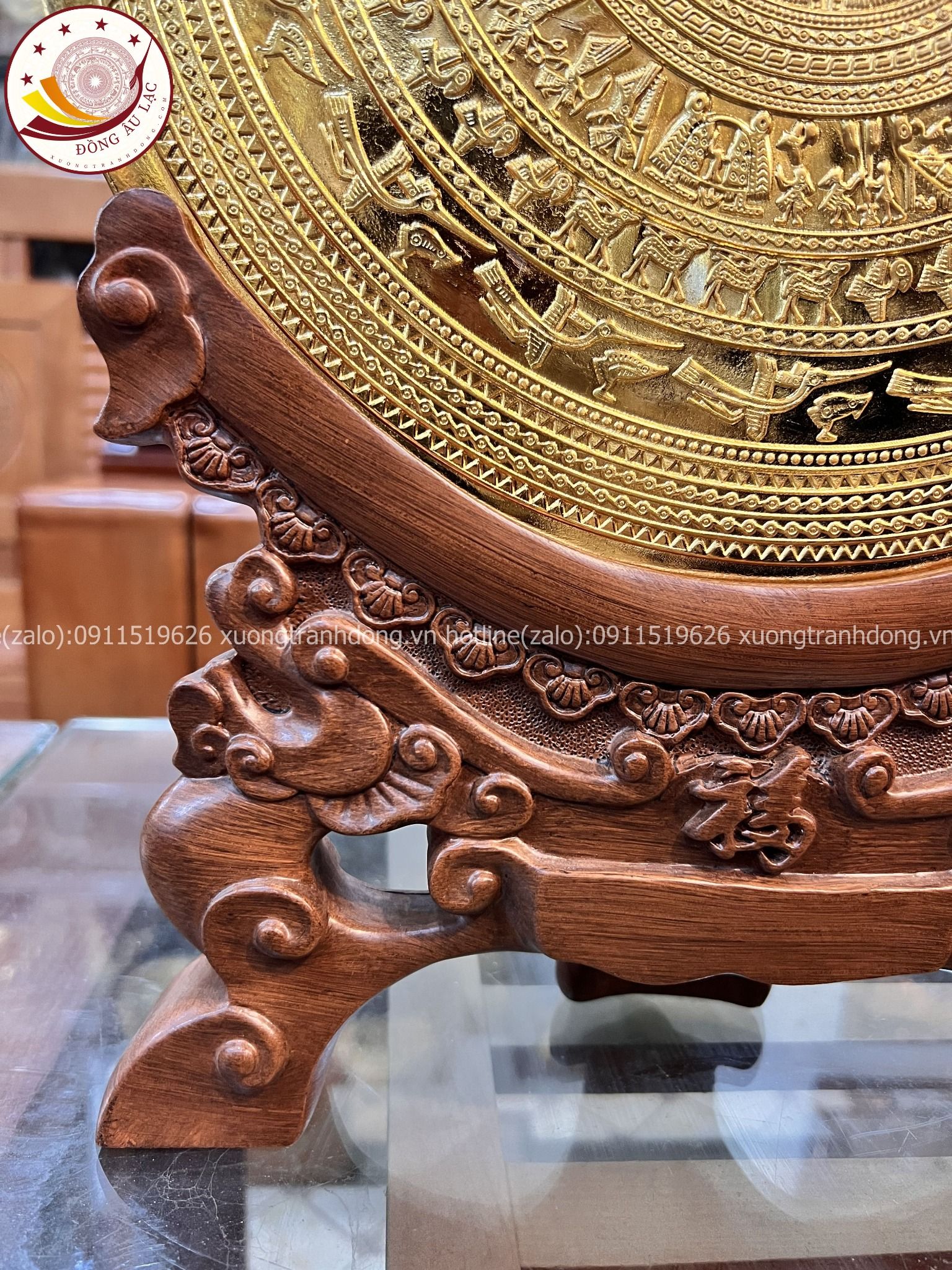 tranh qua tang tranh trong bang dong vang ma vang 24k duong kinh 30cm xuong tranh dong