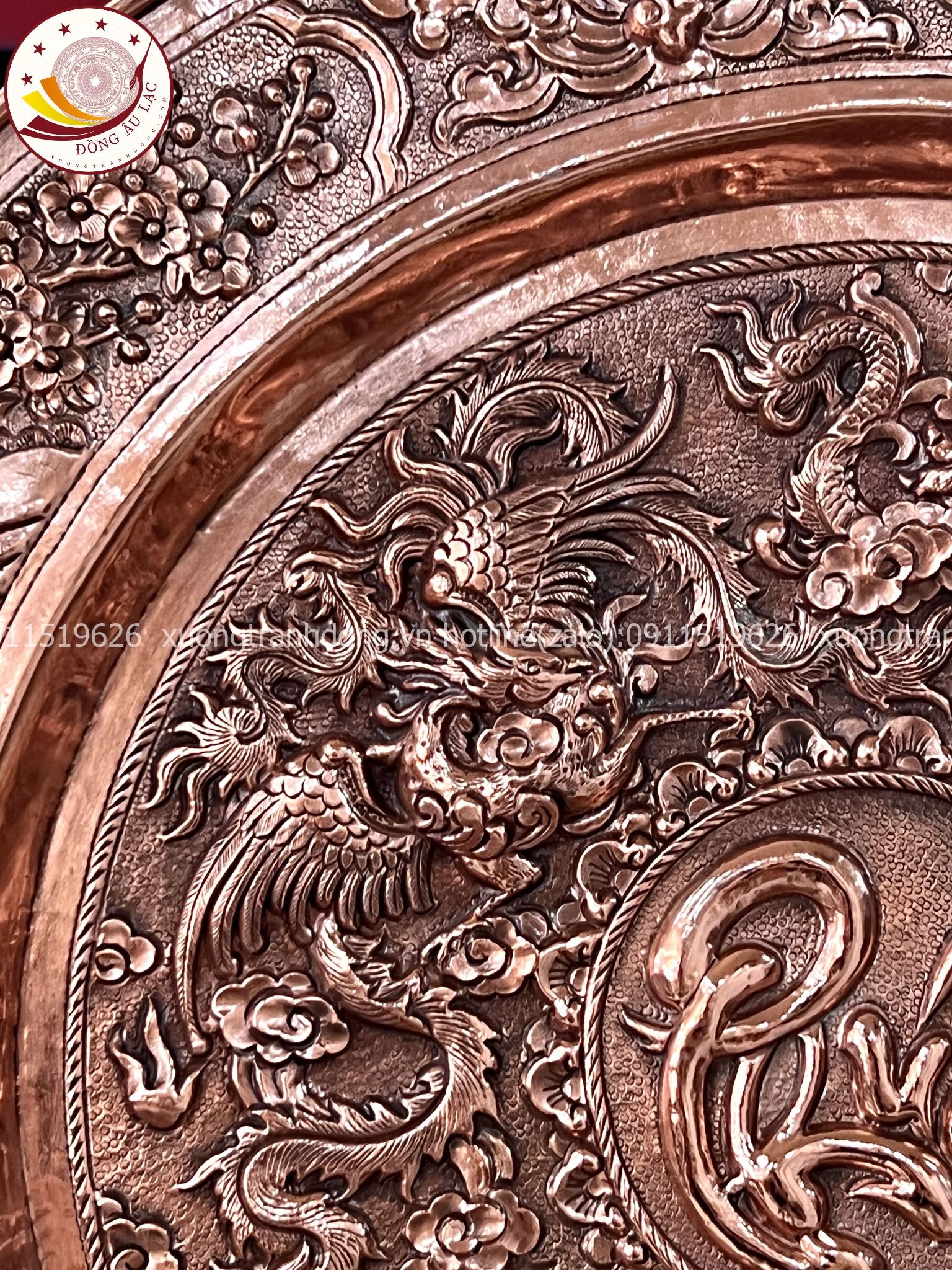 tranh qua tang hoa sen tranh mam tu linh de ban dong do duong kinh 35cm xuong tranh dong