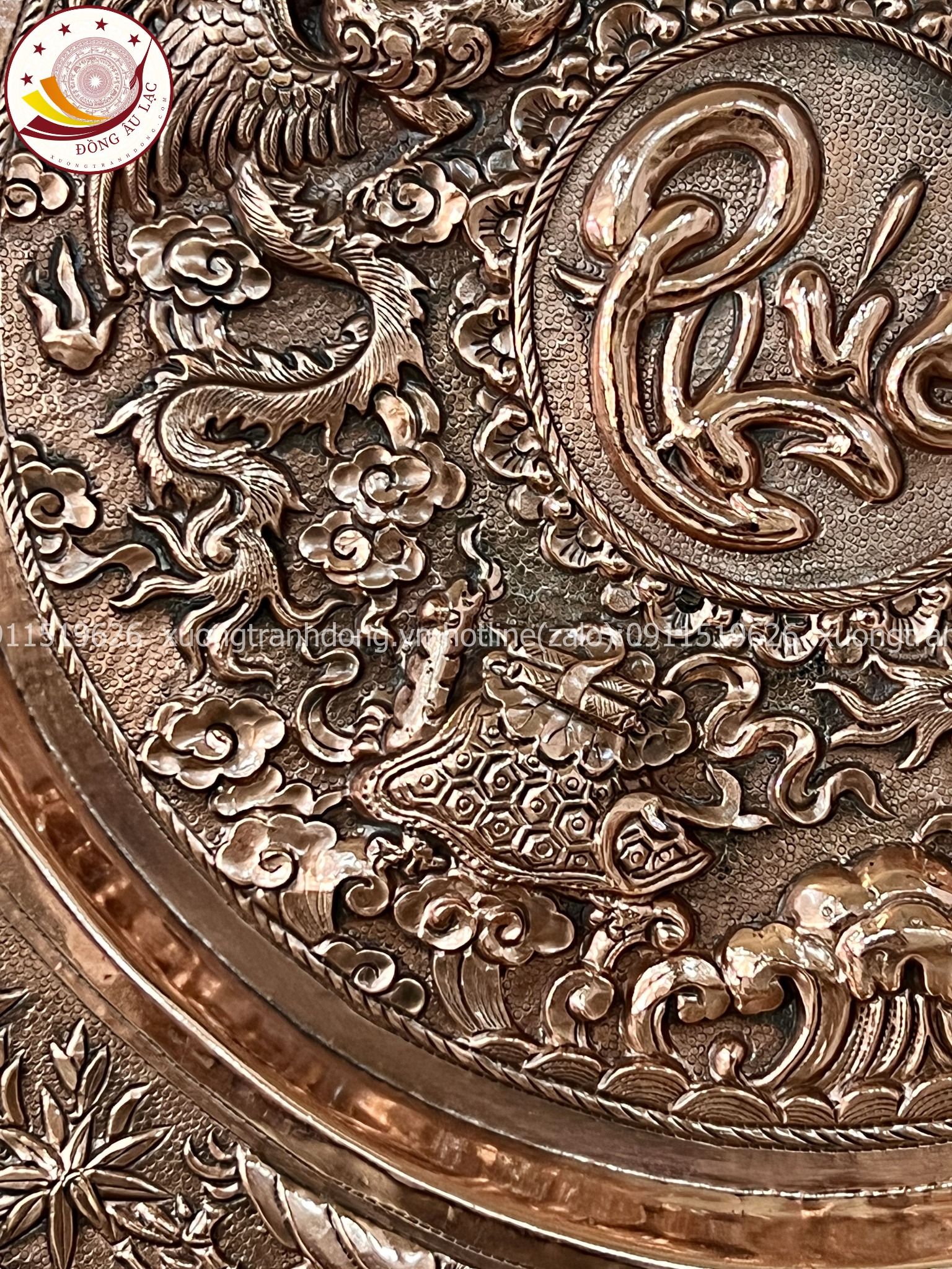 tranh qua tang hoa sen tranh mam tu linh de ban dong do duong kinh 35cm xuong tranh dong