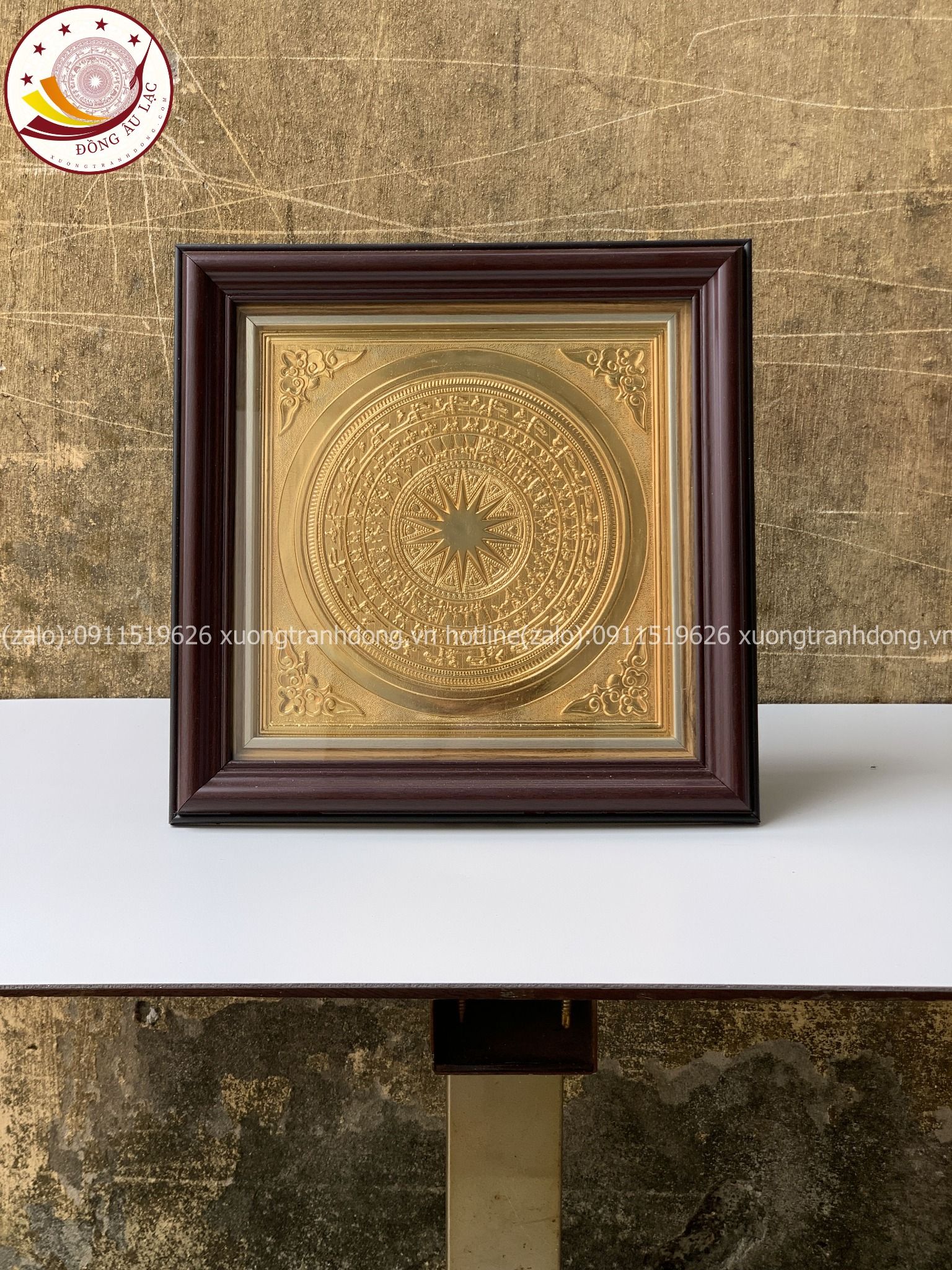 tranh qua tang tranh trong bang dong vang ma vang 24k kich thuoc 26x26cm xuong tranh dong