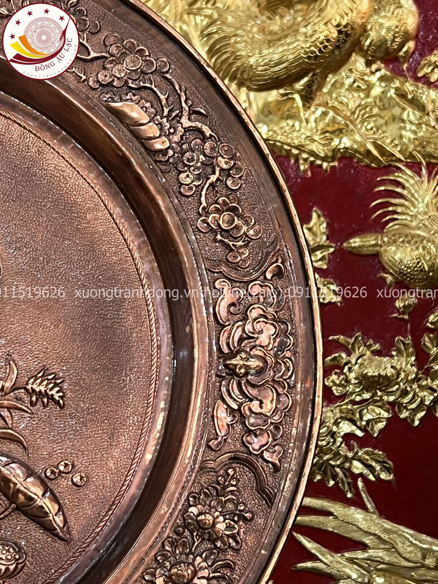 tranh qua tang hoa sen tranh mam hoa sen de ban dong do duong kinh 35cm mau 1 xuong tranh dong