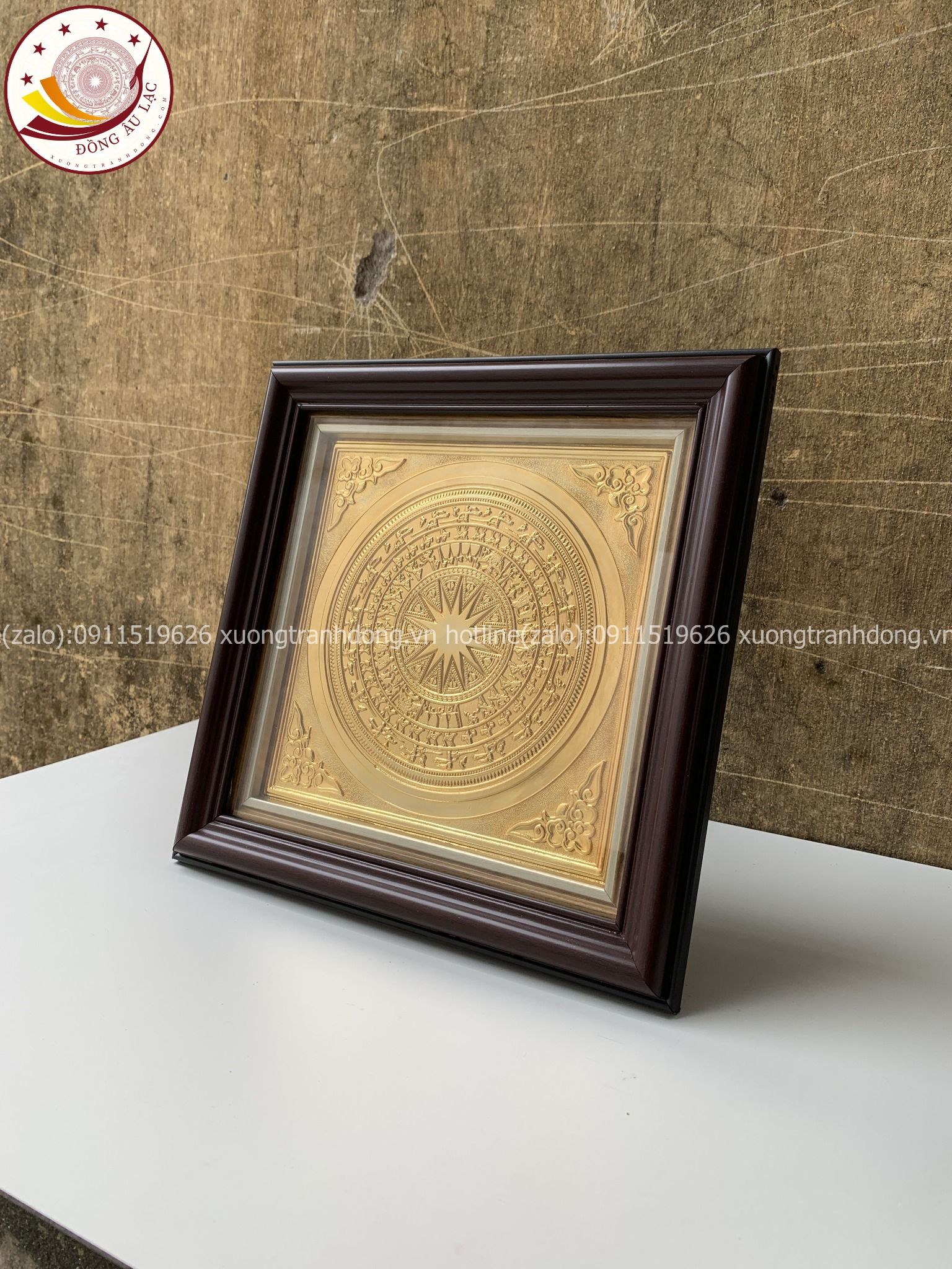 tranh qua tang tranh trong bang dong vang ma vang 24k kich thuoc 26x26cm xuong tranh dong