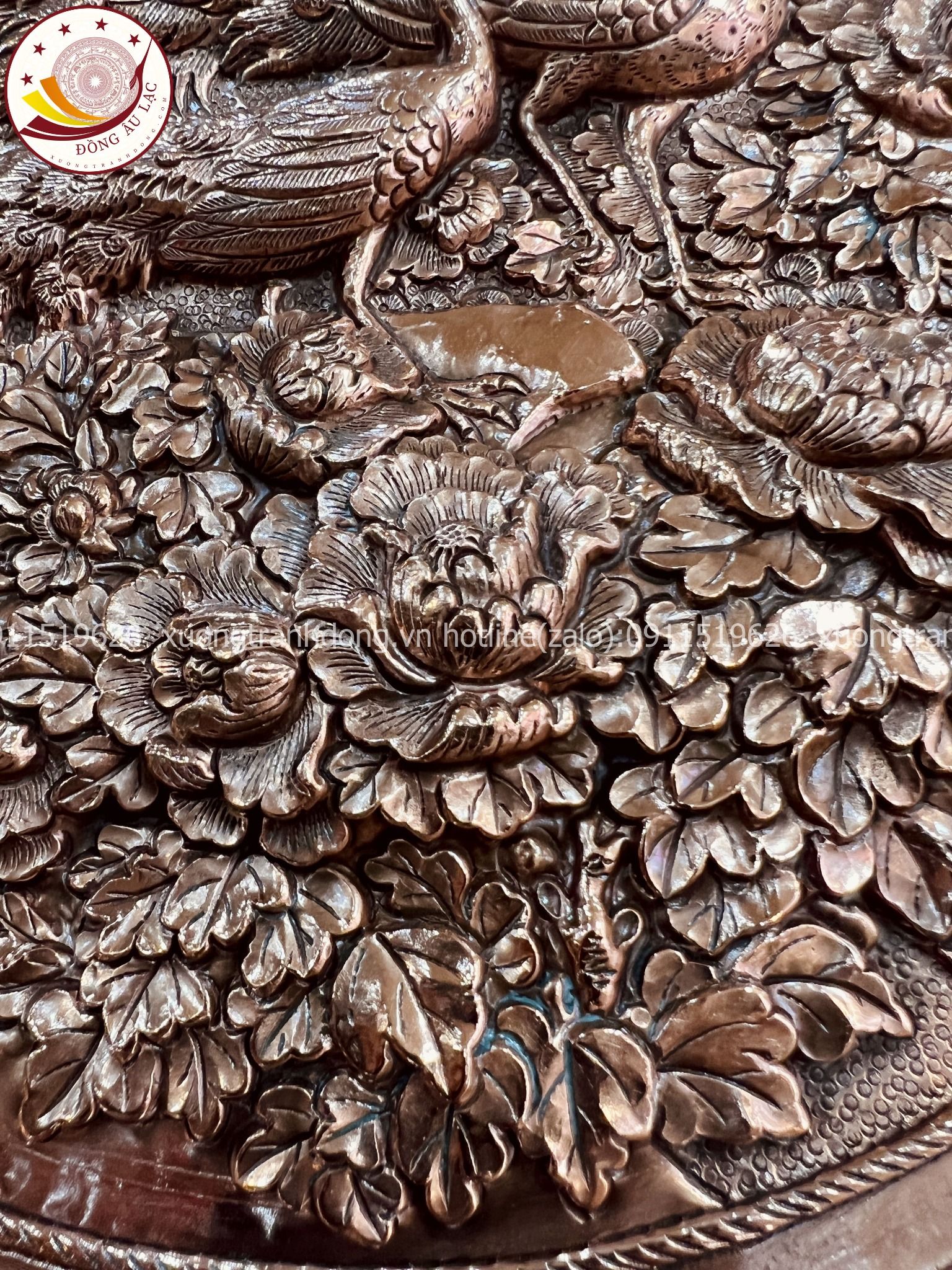 tranh qua tang hoa sen tranh mam de ban dong do duong kinh 35cm phu quy man duong xuong tranh dong