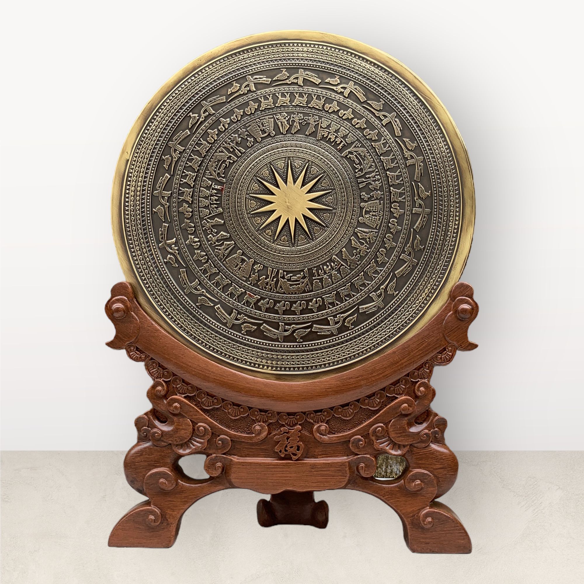 tranh qua tang tranh trong bang dong vang de ban duong kinh 26cm xuong tranh dong