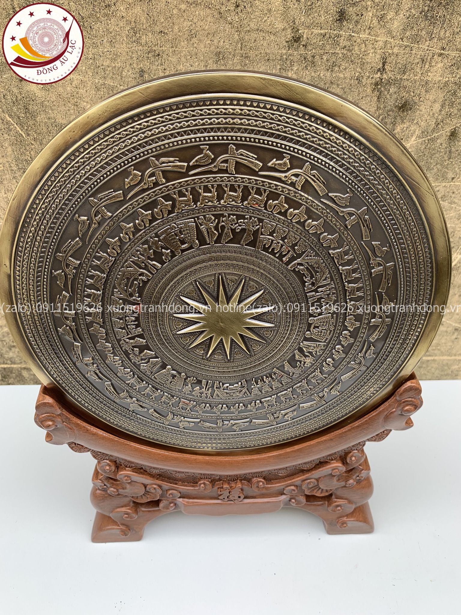 tranh qua tang tranh trong bang dong vang de ban duong kinh 26cm xuong tranh dong