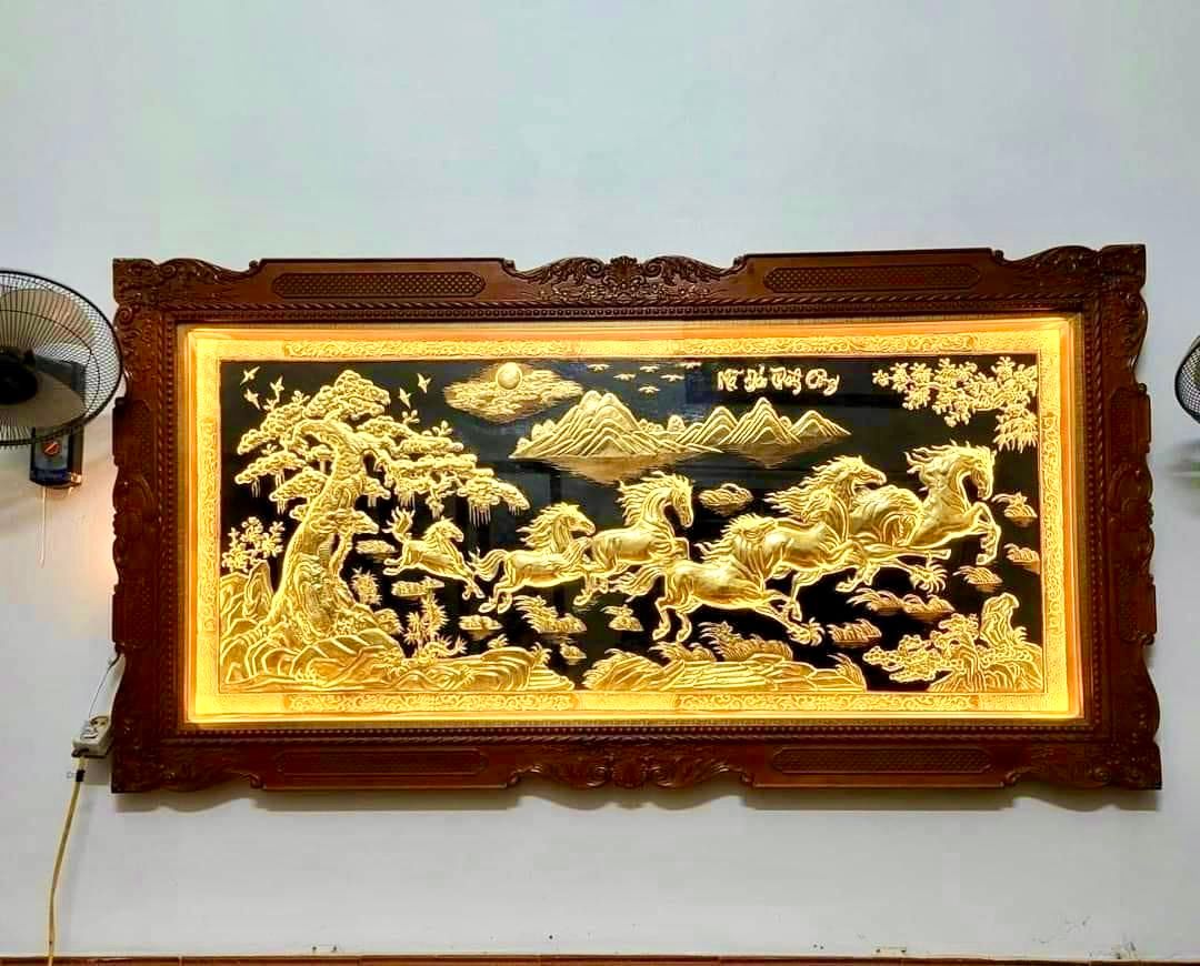 tranh ma dao thanh cong bang dong vang dat vang dat vang khung duc hoa van kt 1m7x90cm xuong tranh dong