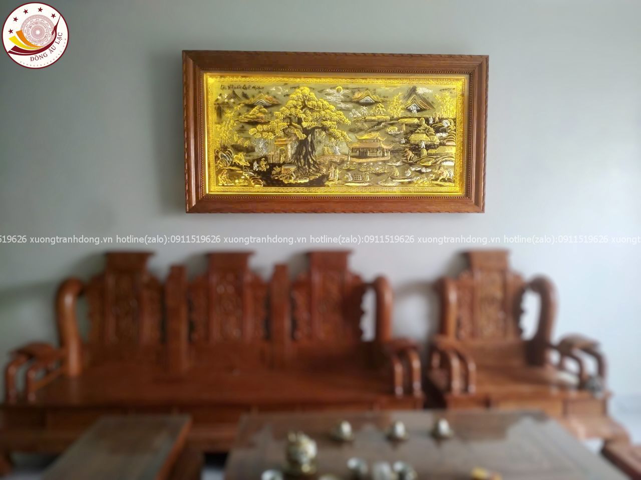 tranh coi nguon que huong dong vang nen xuoc dat vang bac 1m20x2m30 mau 2 xuong tranh dong