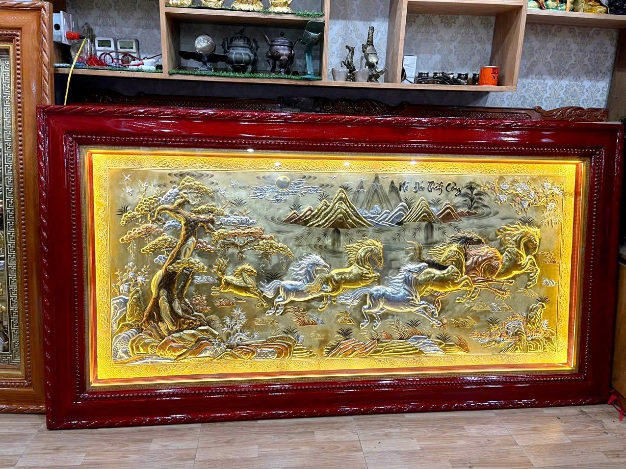 tranh ma dao thanh cong bang dong vang dat vang kt 1m7x90cm xuong tranh dong