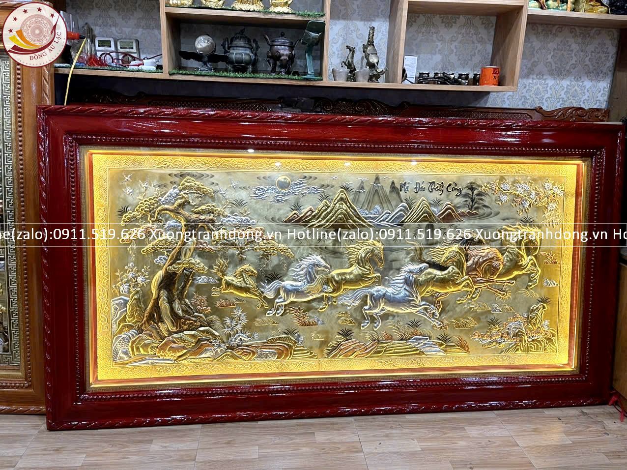 tranh ma dao thanh cong bang dong vang dat vang bac khung duc hoa van kt 2m3x1m2 xuong tranh dong