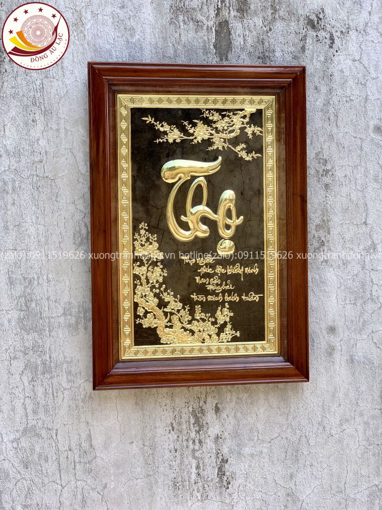 tranh chữ thọ bằng đồng