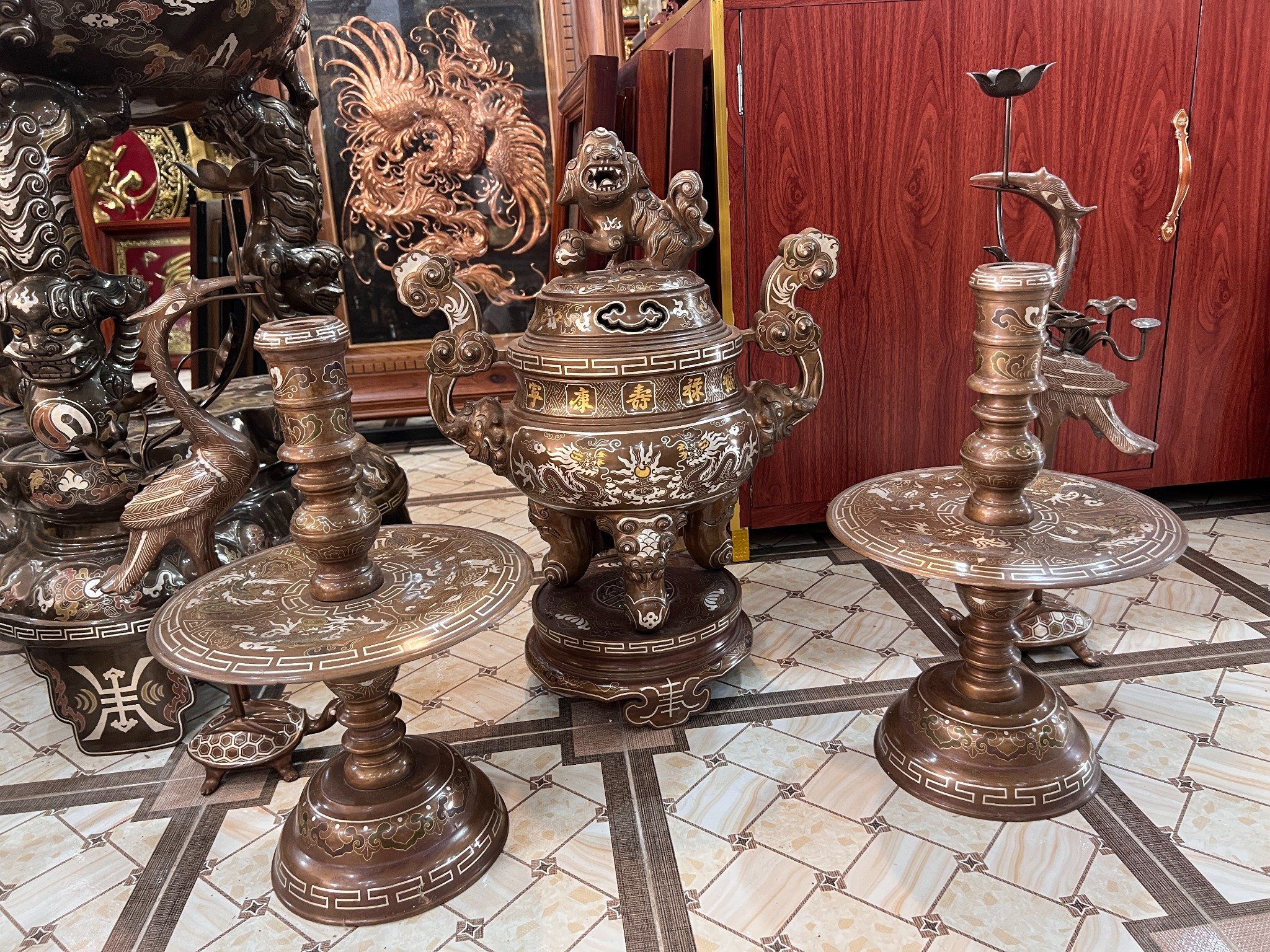 bo ngu su tam khi dong do dinh rong cao 60cm mau 4 xuong tranh dong