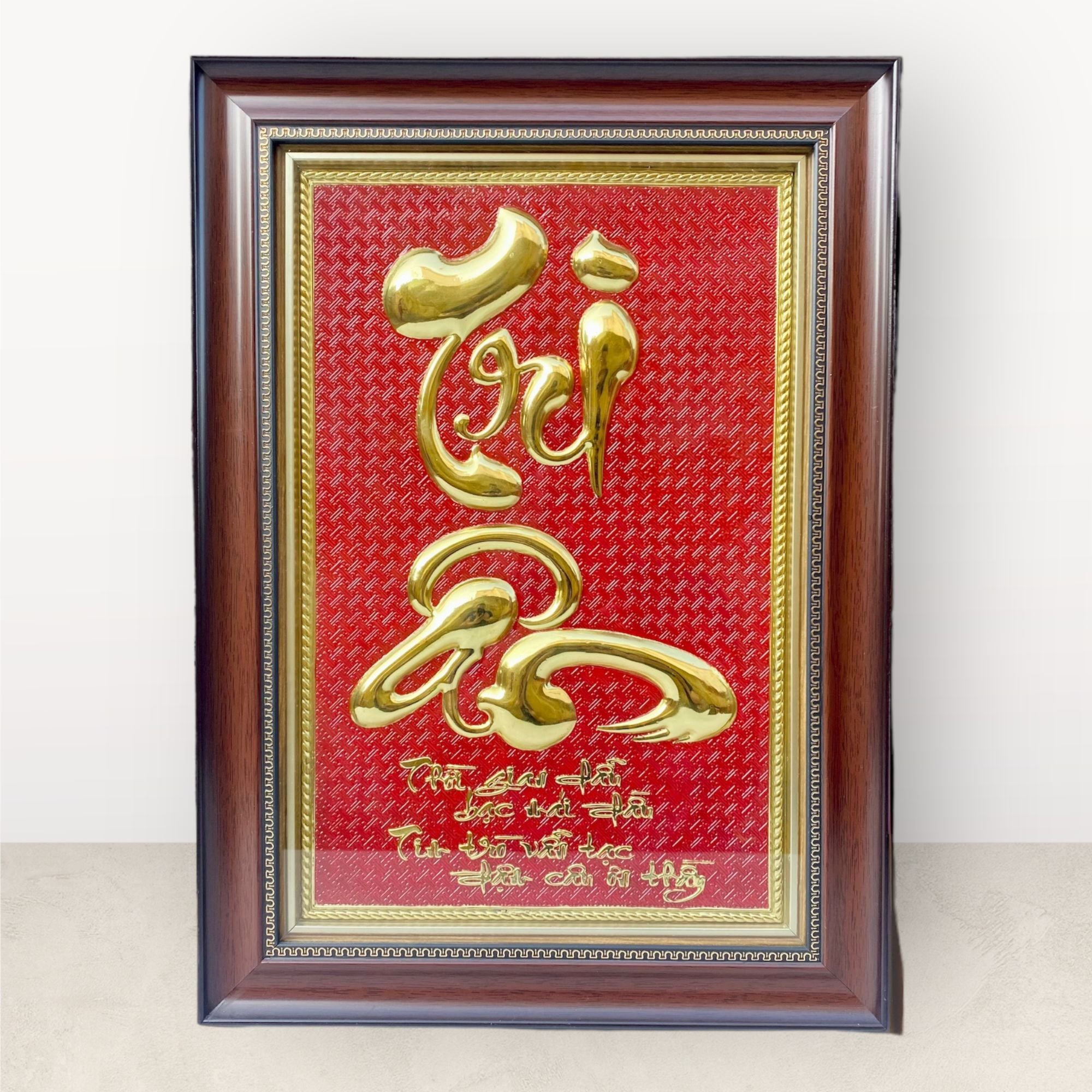 tranh qua tang chu tri an bang dong vang kich thuoc 38x54cm xuong tranh dong