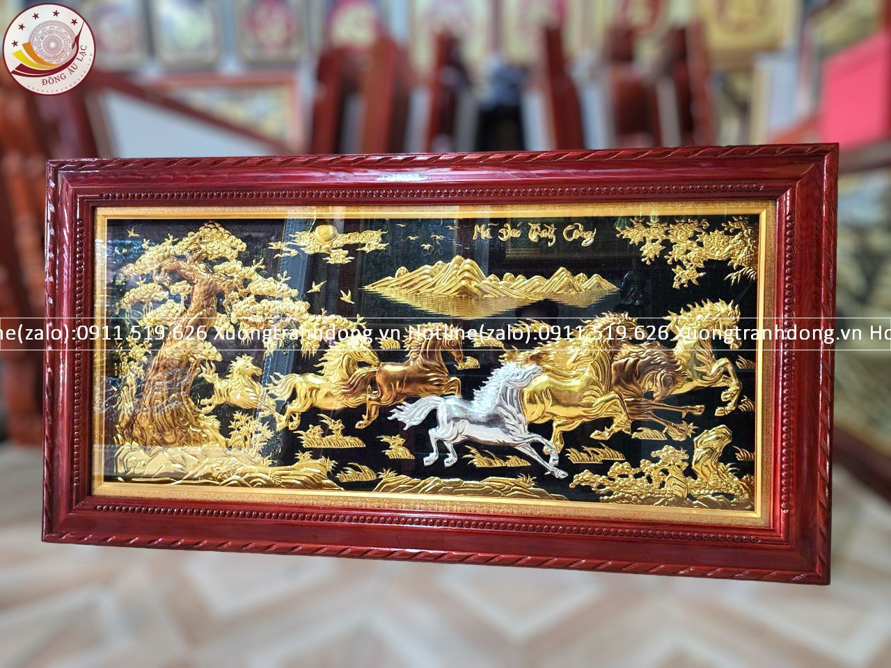 tranh ma dao thanh cong bang dong vang dat vang bac kt 1m55x80cm xuong tranh dong