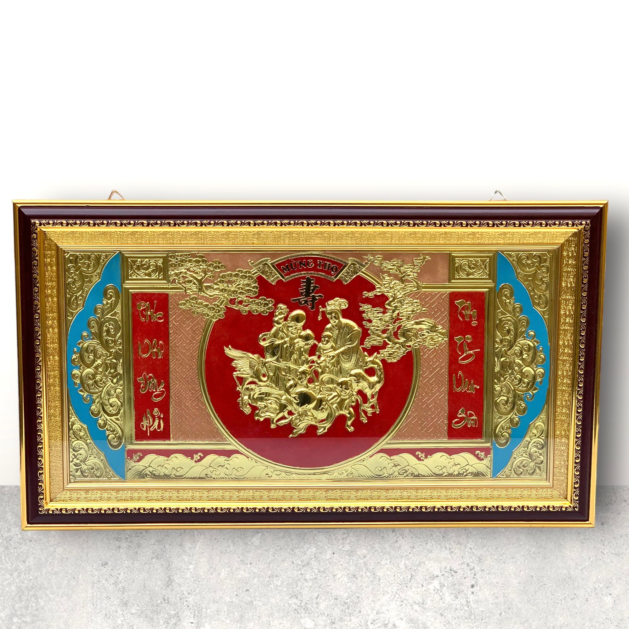 tranh mung tho ong ba dong vang kich thuoc 72cm x 42cm xuong tranh dong