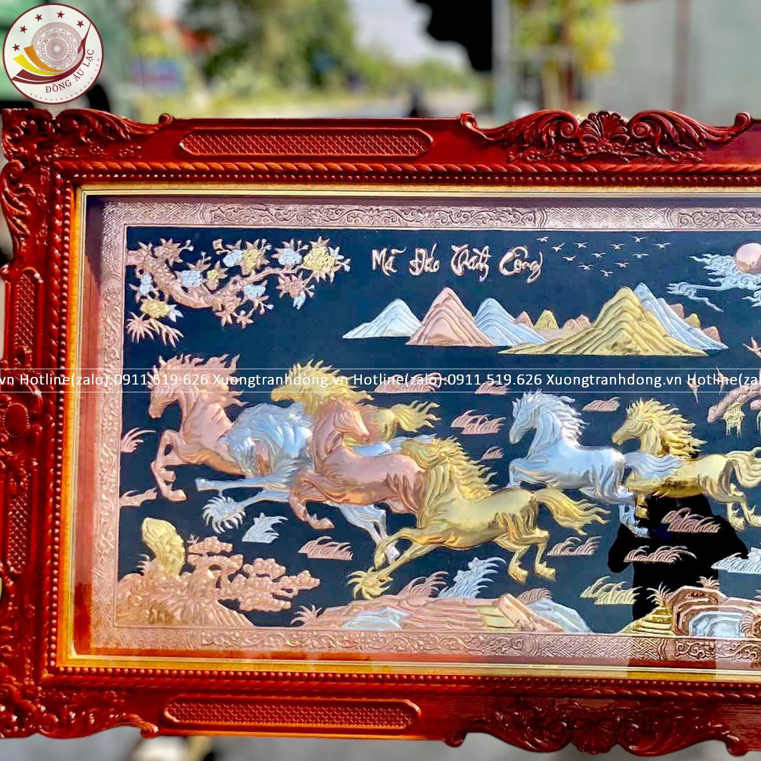 tranh ma dao thanh cong bang dong do dat vang bac khung duc hoa van kt 2m3x1m2 xuong tranh dong