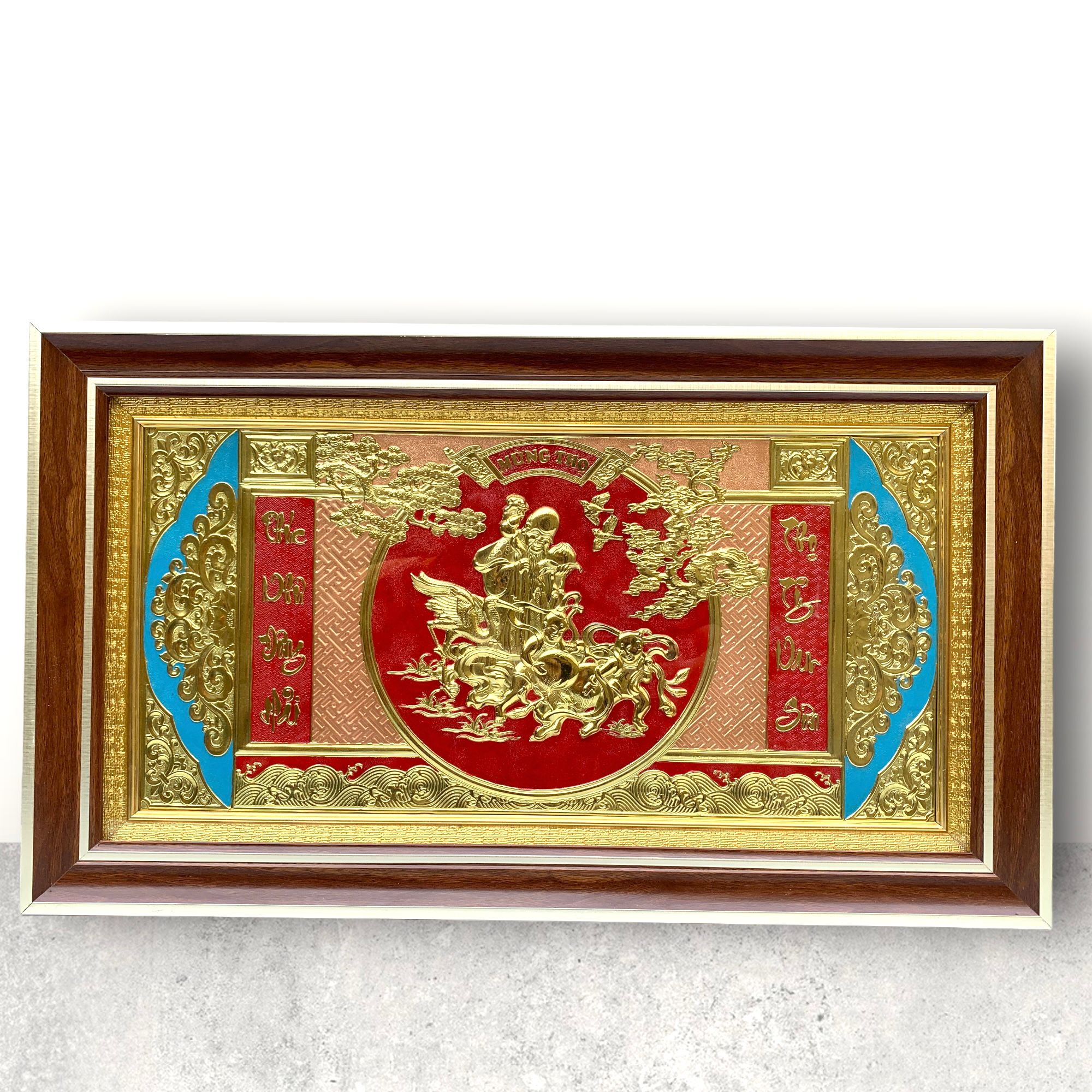 tranh mung tho ong dong vang kich thuoc 72cm x 42cm xuong tranh dong