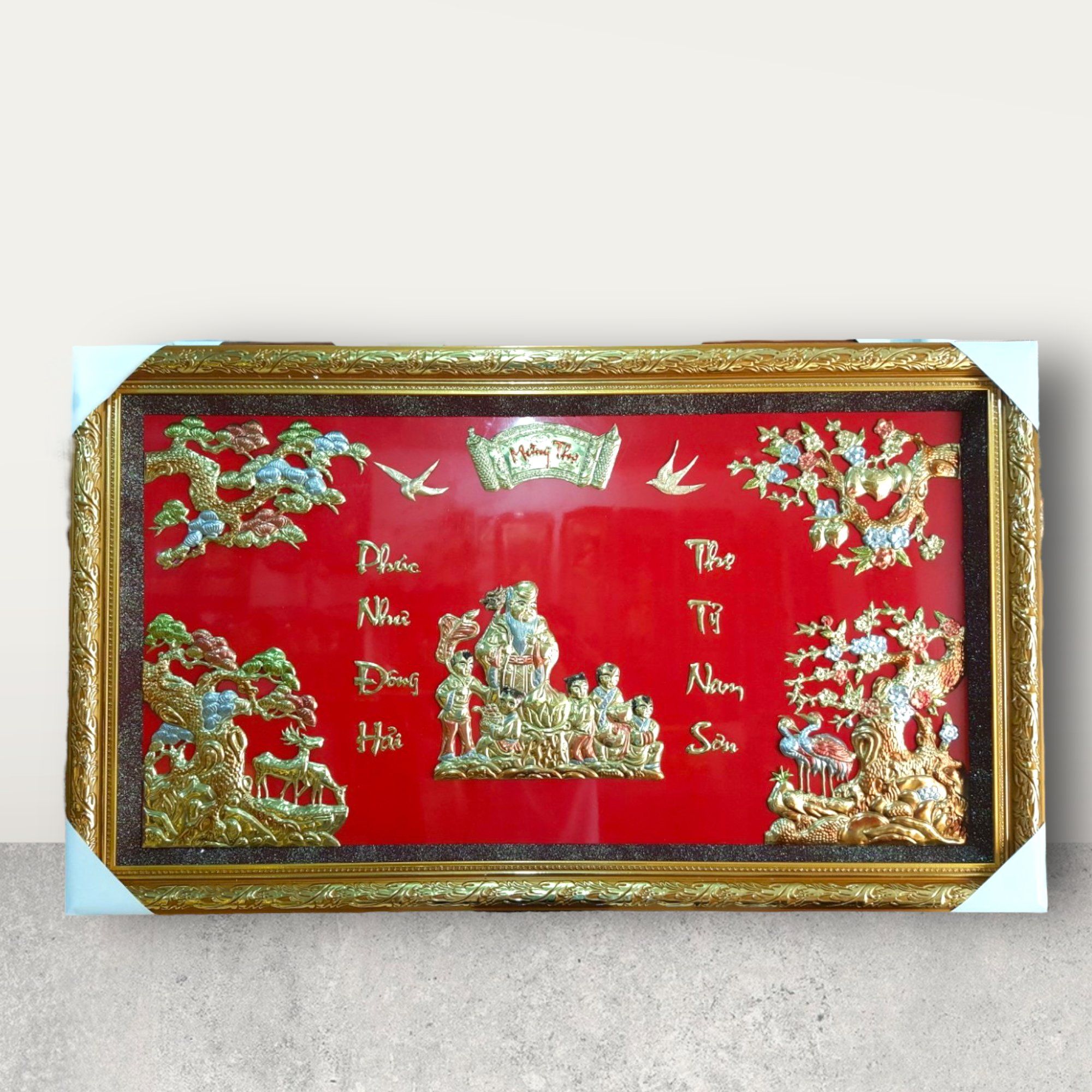 tranh mung tho ong dong vang kich thuoc 70cm x 110cm xuong tranh dong