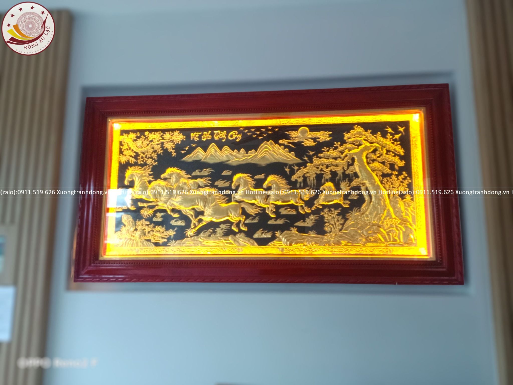 tranh ma dao thanh cong bang dong vang dat vang kt 2m3x1m2 xuong tranh dong