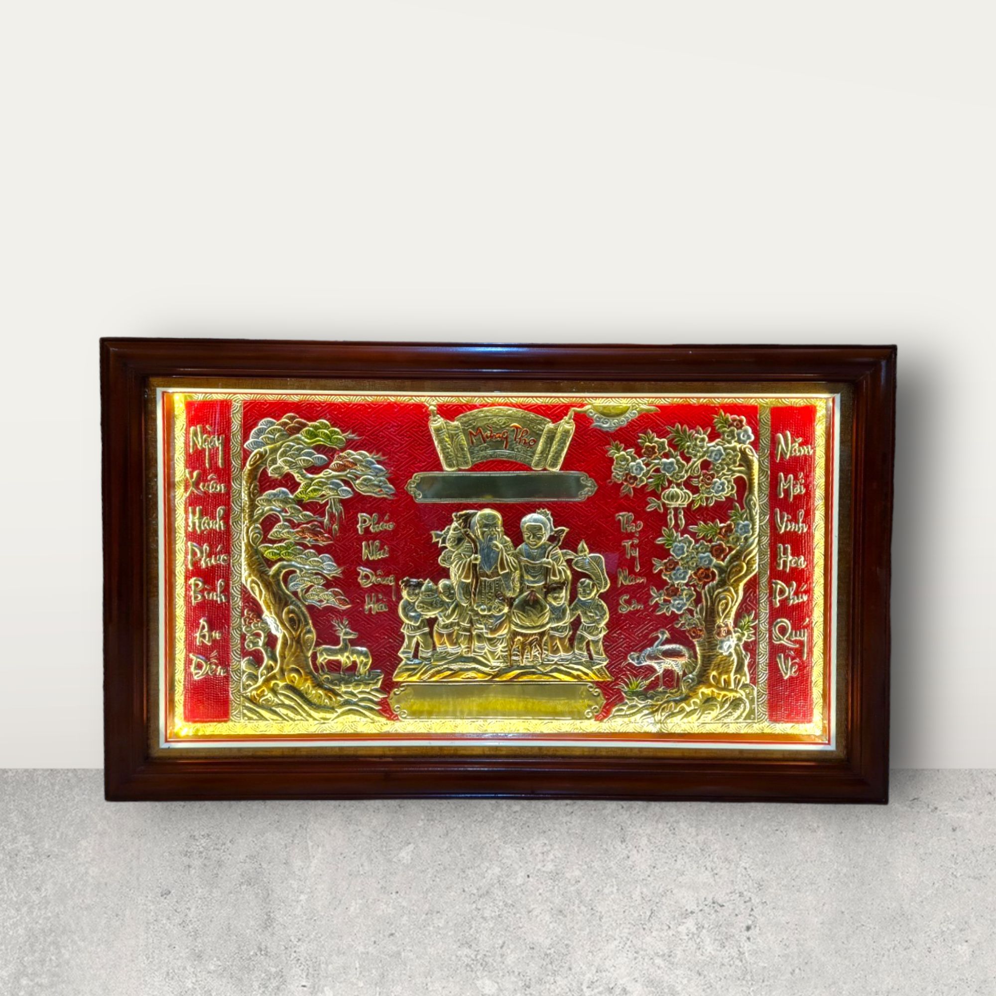 tranh mung tho ong ba dong vang kich thuoc 60cm x 100cm xuong tranh dong