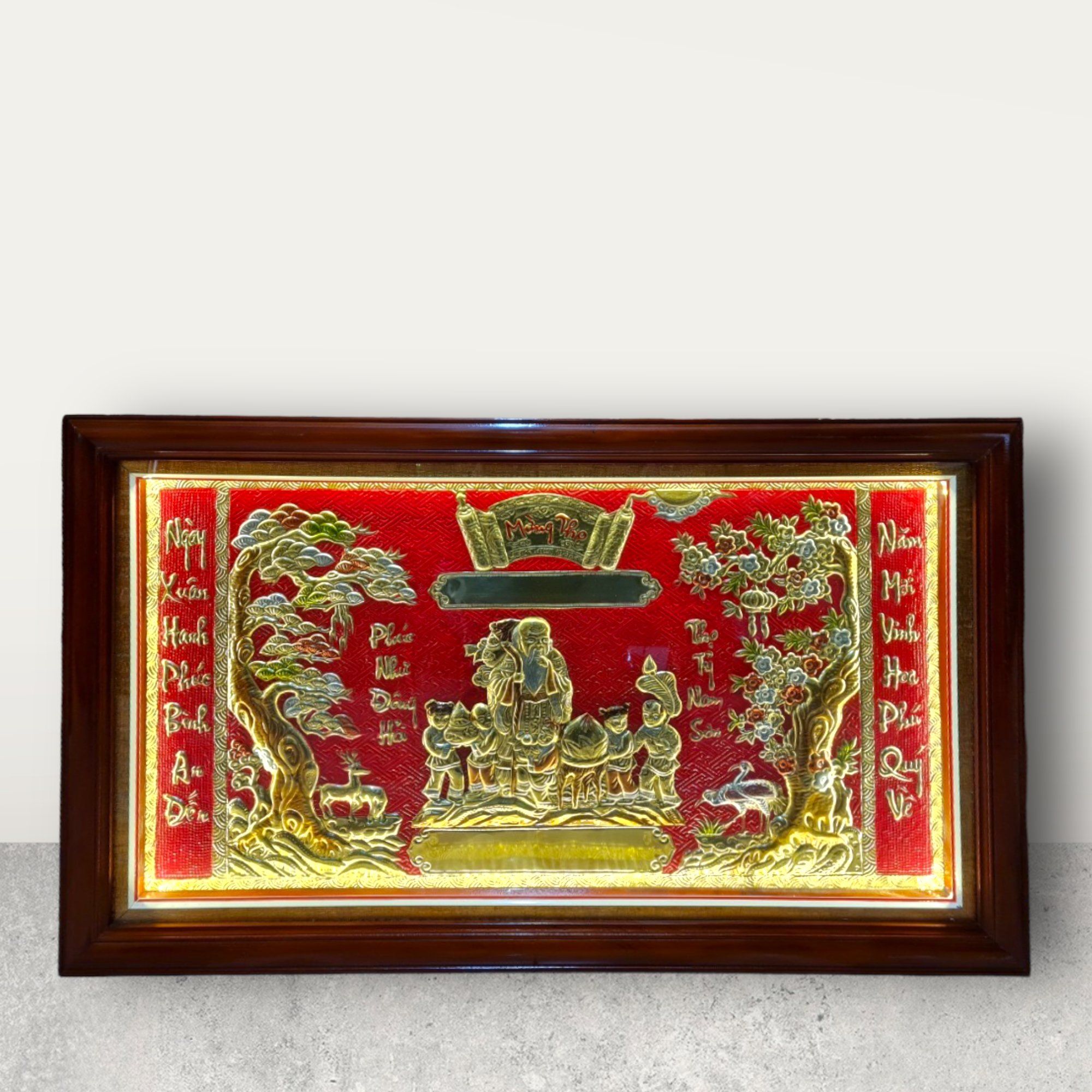 tranh mung tho ong dong vang kich thuoc 60cm x 100cm xuong tranh dong