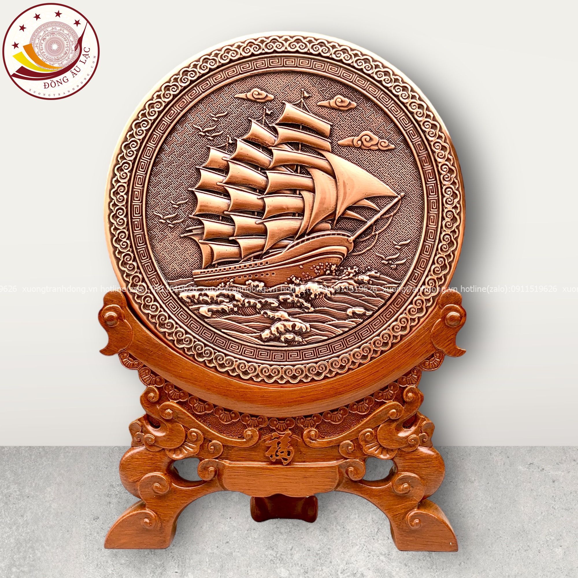 tranh qua tang thuan buom xuoi gio de ban dong do duong kinh 26cm de go cam xuong tranh dong