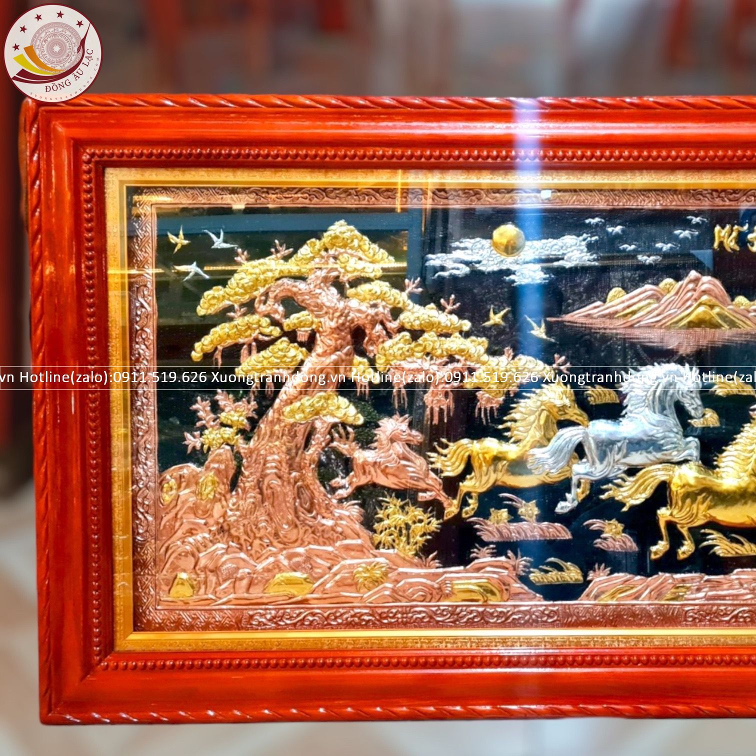 tranh ma dao thanh cong bang dong do dat vang bac kt 1m7x90cm xuong tranh dong