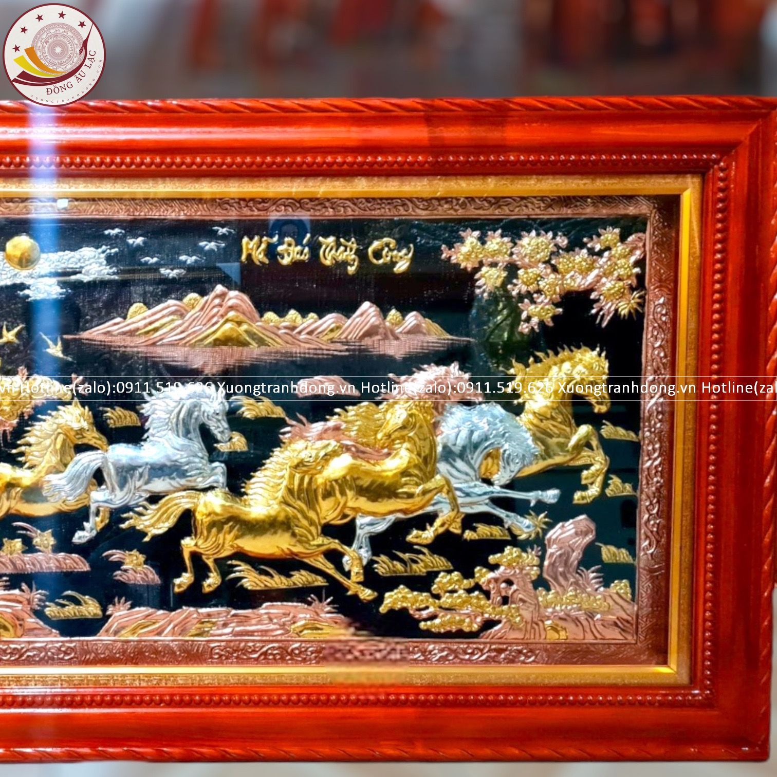 tranh ma dao thanh cong bang dong do dat vang bac kt 1m7x90cm xuong tranh dong