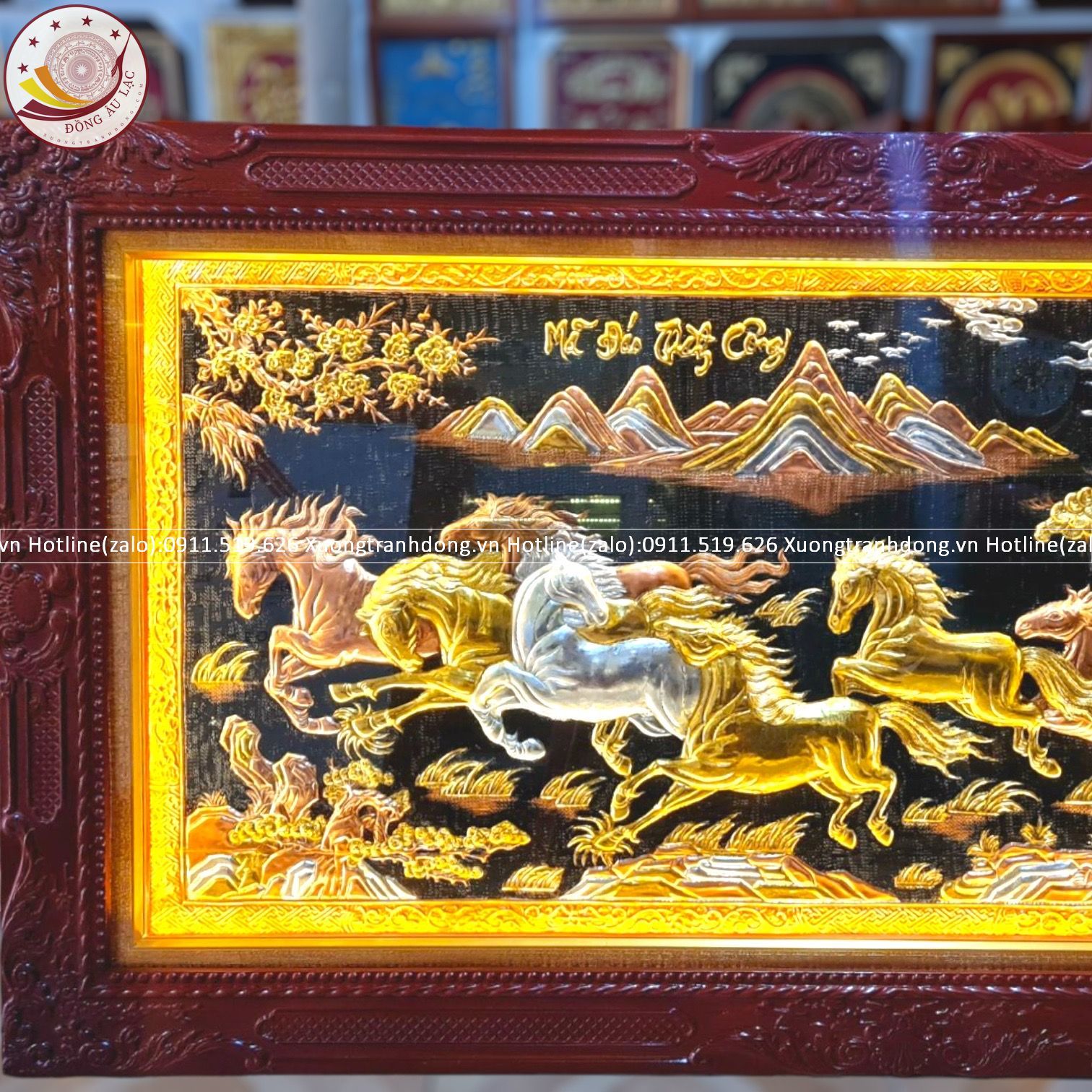 tranh ma dao thanh cong bang dong do dat vang bac khung duc hoa van kt 2m3x1m2 xuong tranh dong