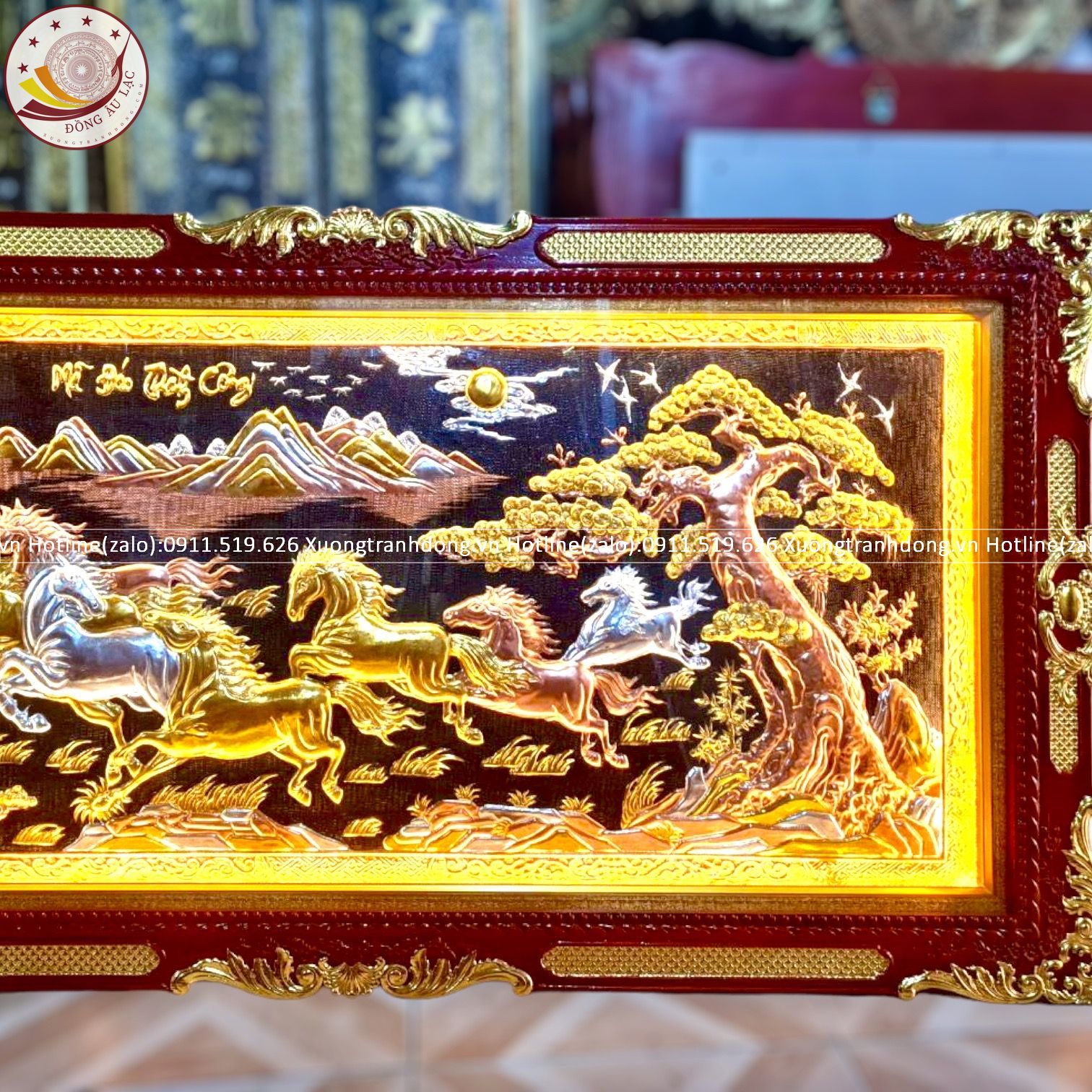 tranh ma dao thanh cong bang dong do dat vang khung duc dat kt 2m3x1m2 xuong tranh dong