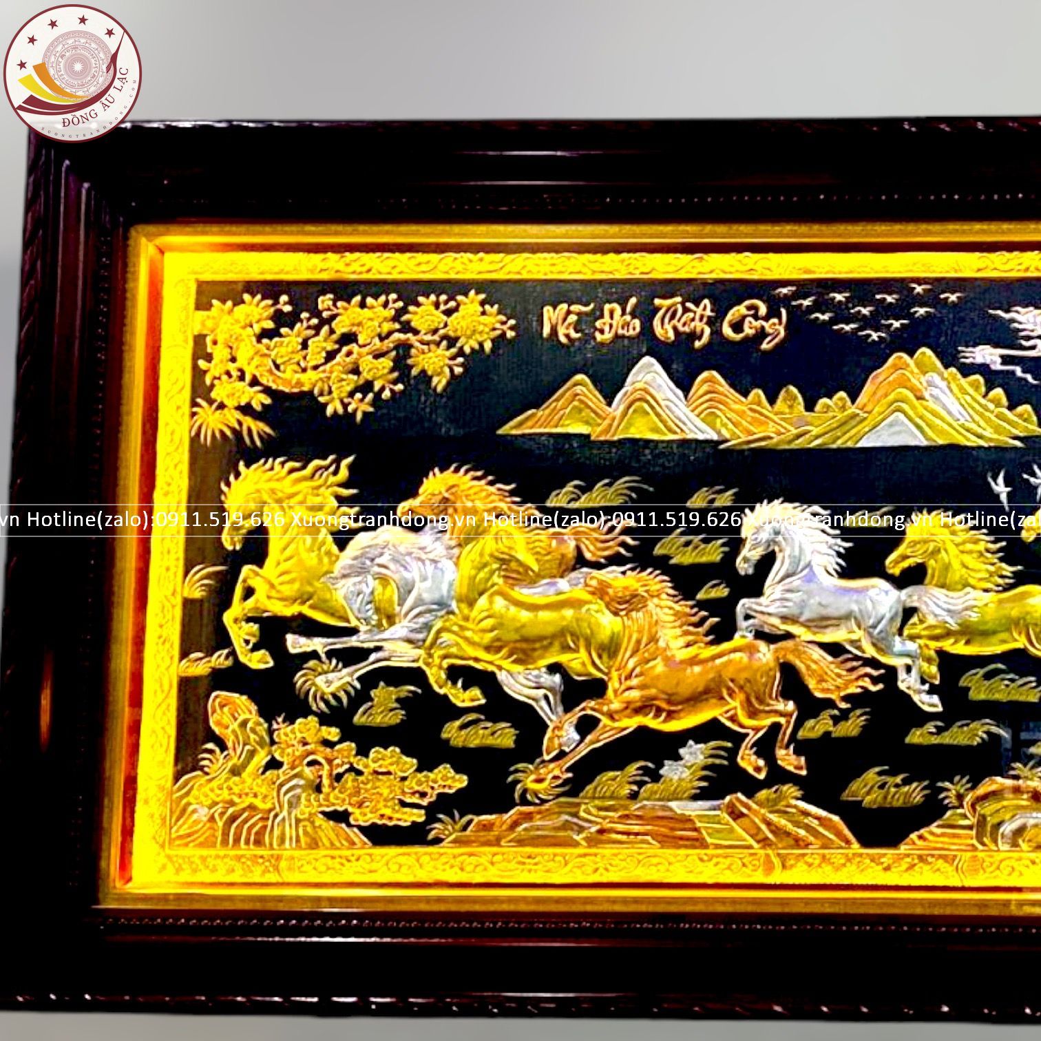 tranh ma dao thanh cong bang dong vang dat vang bac kt 1m7x90cm xuong tranh dong