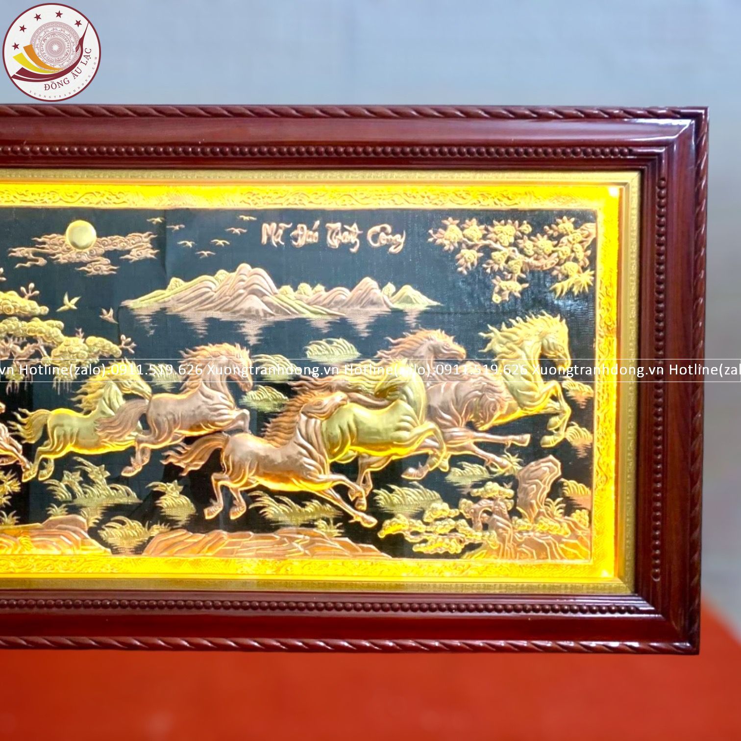 tranh ma dao thanh cong bang dong vang dat vang bac kt 1m7x90cm xuong tranh dong