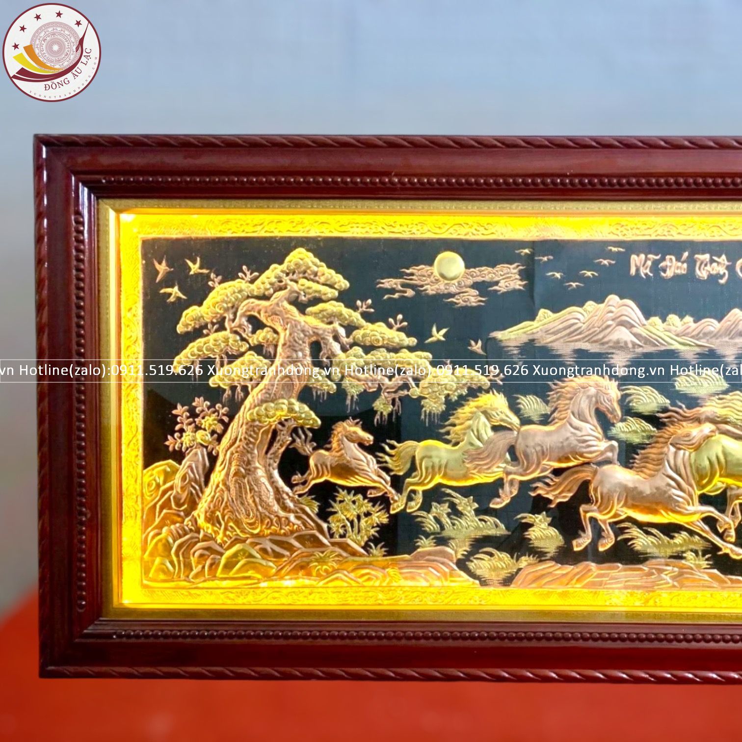 tranh ma dao thanh cong bang dong vang dat vang bac kt 1m7x90cm xuong tranh dong