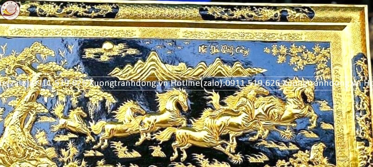 tranh ma dao thanh cong bang dong vang dat vang khung dong kt 1m7x90cm xuong tranh dong