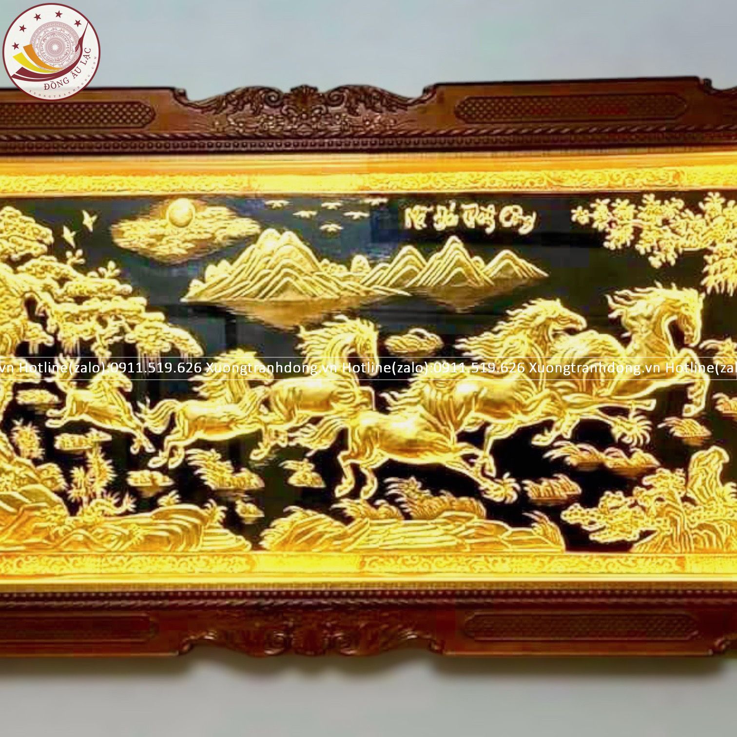 tranh ma dao thanh cong bang dong vang dat vang bac khung duc kt 2m3x1m2 xuong tranh dong