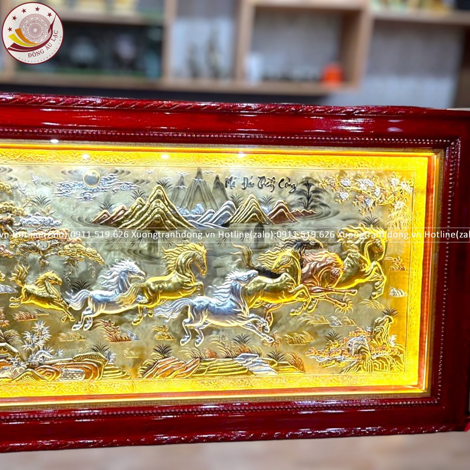 tranh ma dao thanh cong bang dong vang dat vang kt 1m7x90cm xuong tranh dong