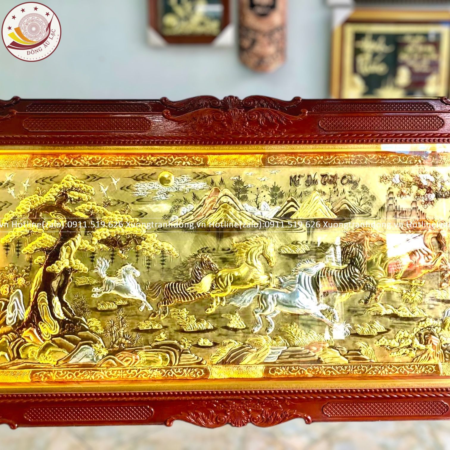 tranh ma dao thanh cong bang dong vang dat vang bac khung duc hoa van kt 2m3x1m2 xuong tranh dong