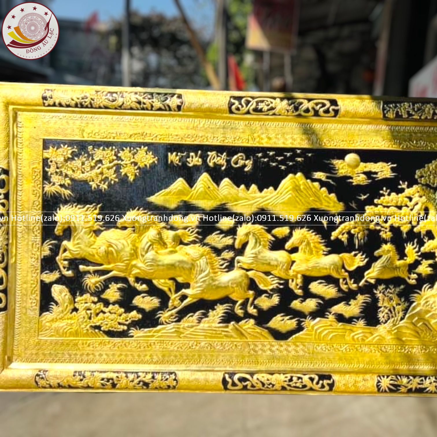 tranh ma dao thanh cong bang dong vang dat vang khung dong kt 2m3x1m2 xuong tranh dong